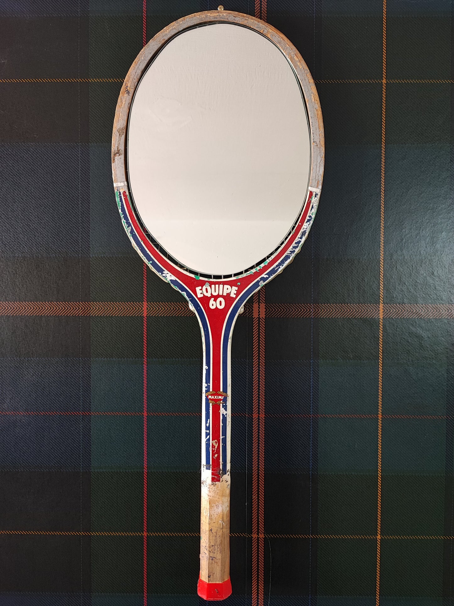 Racchetta Vintage in Legno con Specchio- Vintage Mirror tennis wood Racket