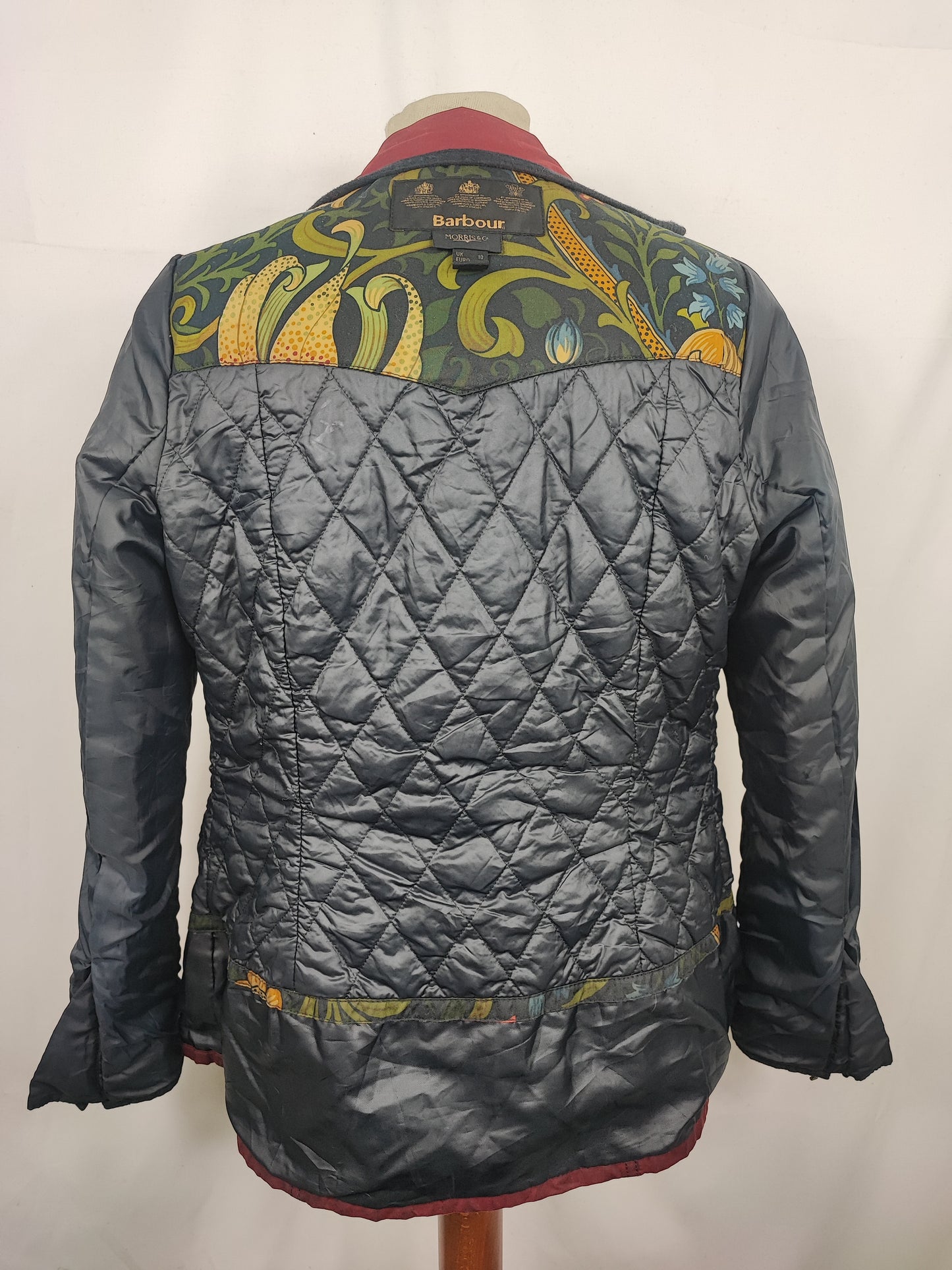 Barbour Giacca corta rossa donna Small Tg. 40 Morris Red Wax Utility Jacket Size UK10