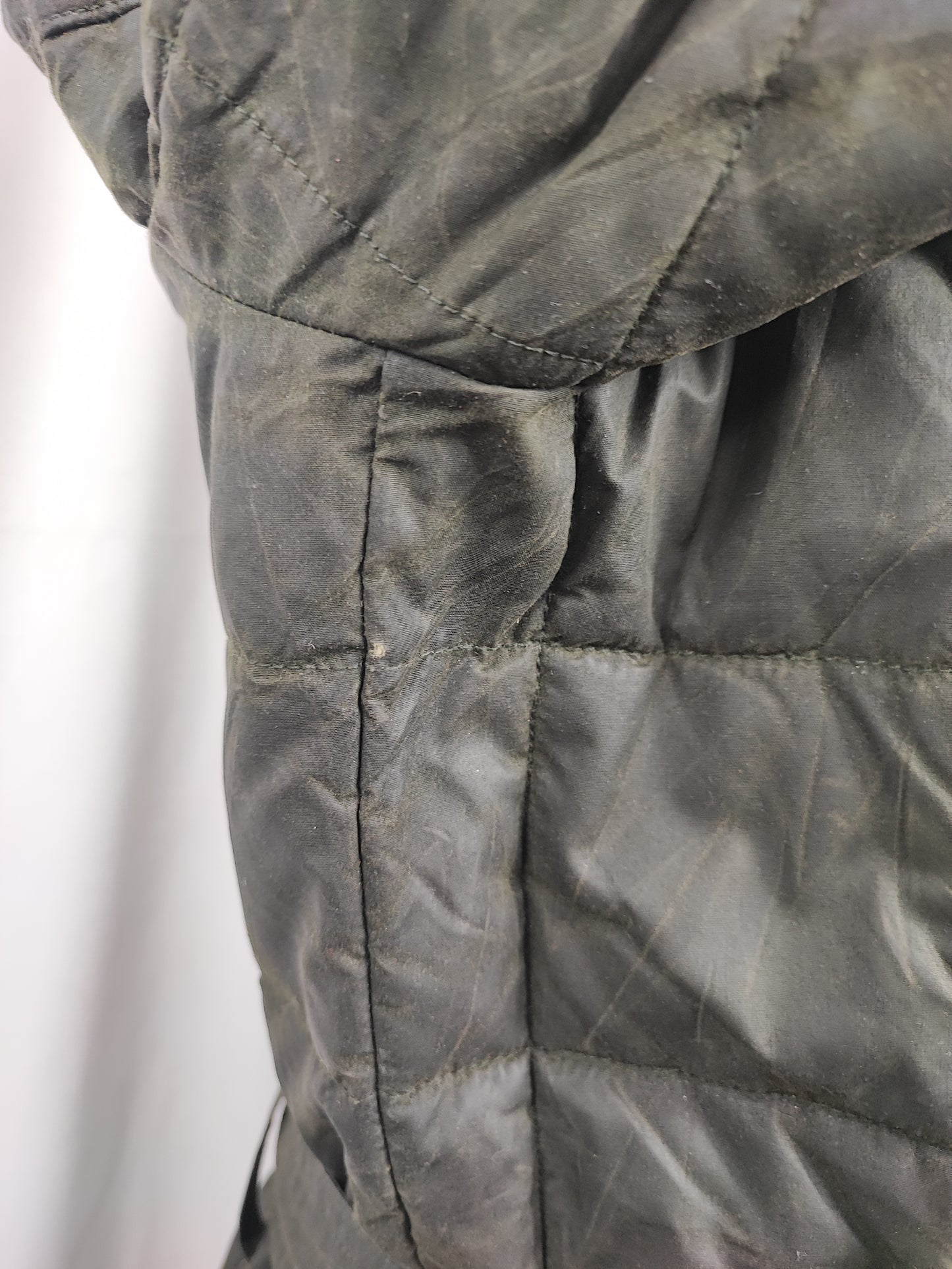 Giacca Barbour da Donna verde in cotone cerato uk 12 tg.42 Olive Lady winter coat with hood size M