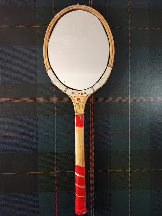 Racchetta Vintage in Legno con Specchio- Vintage Mirror tennis wood Racket