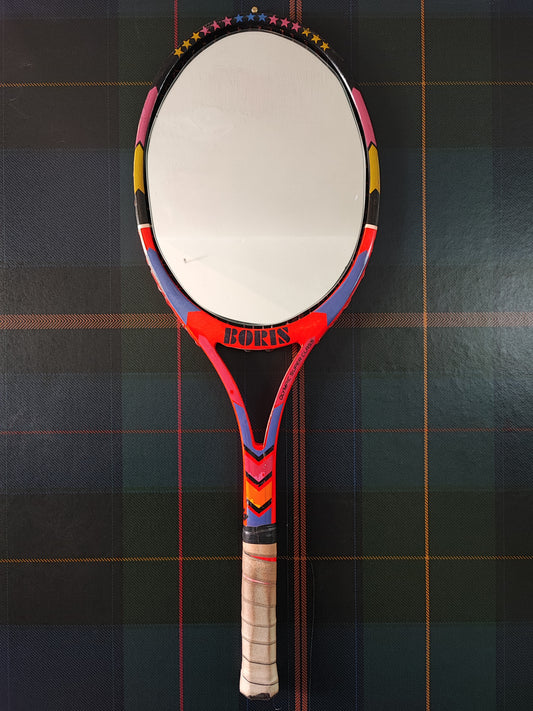 Racchetta Vintage Boris in Legno con Specchio- Vintage Mirror tennis wood Racket