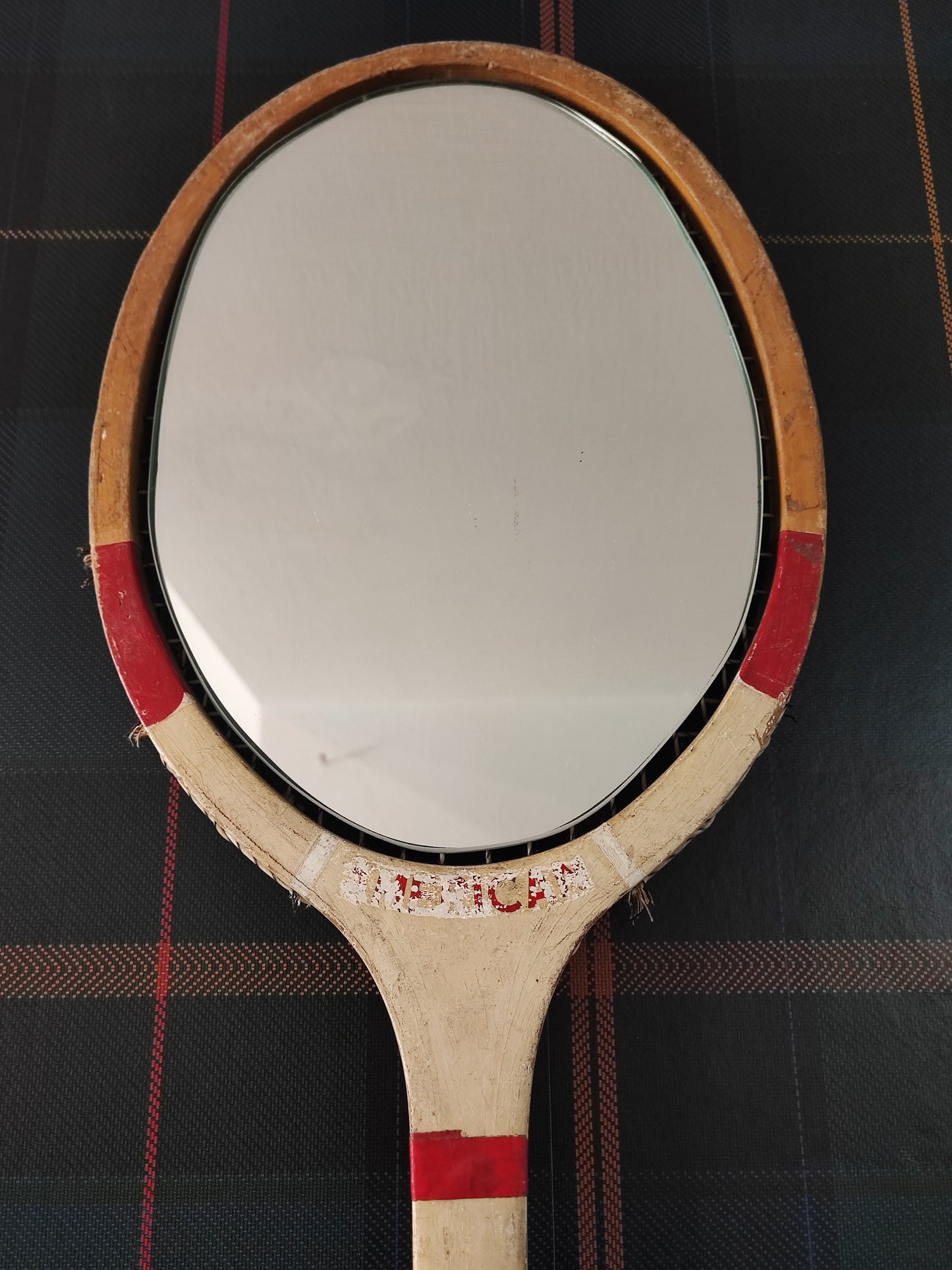 Racchetta Vintage in Legno con Specchio- Vintage Mirror tennis wood Racket