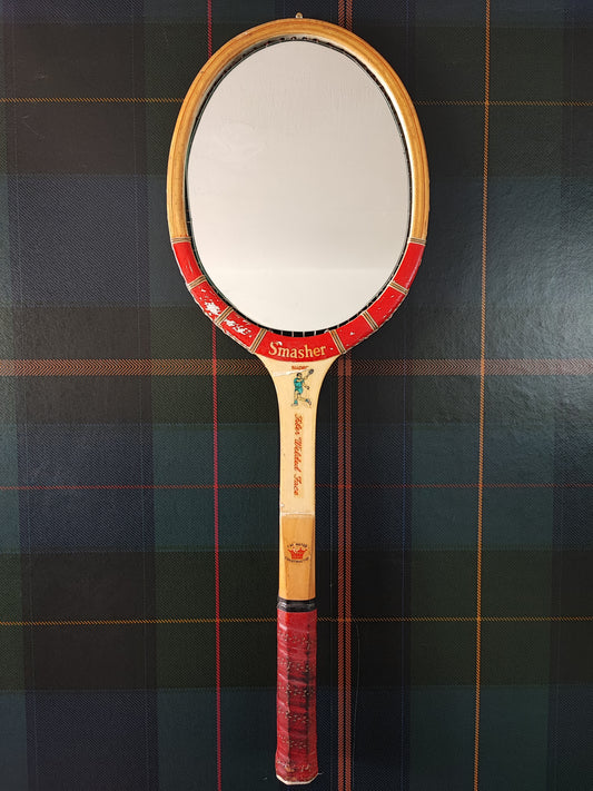 Racchetta Vintage Smasher in Legno con Specchio- Vintage Mirror tennis wood Racket