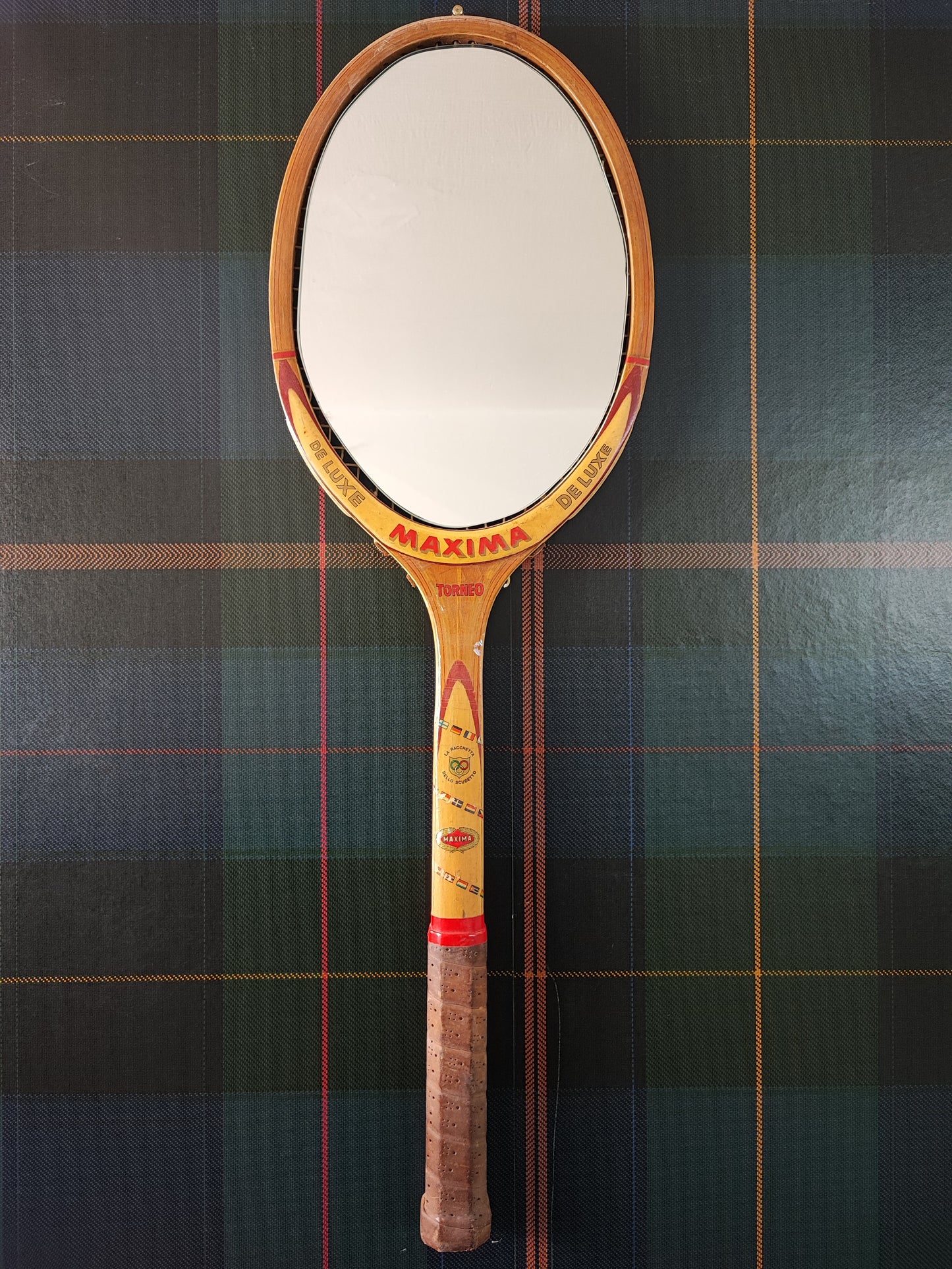 Racchetta Vintage Maxima in Legno con Specchio- Vintage Mirror tennis wood Racket
