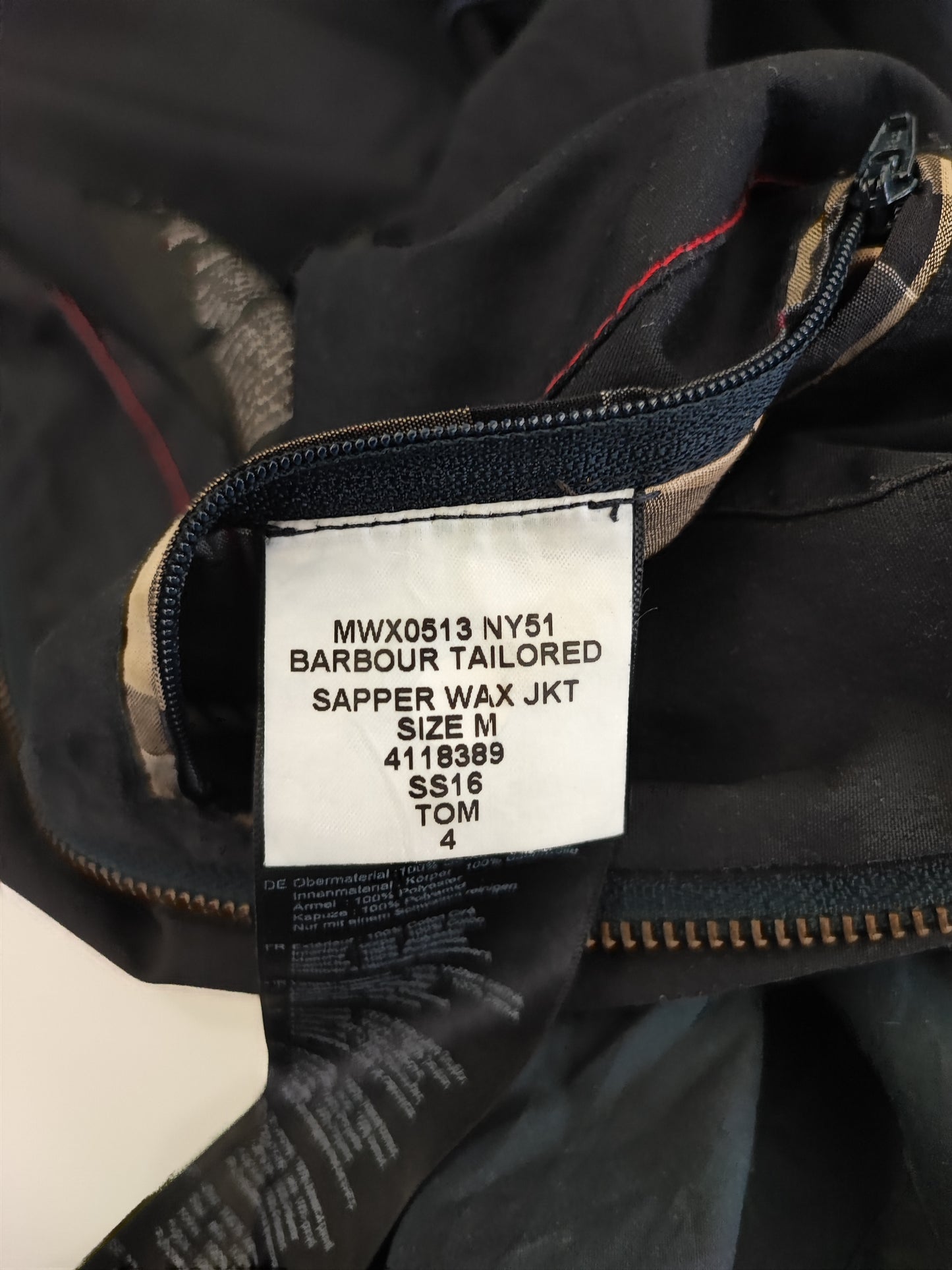 Giacca Barbour Tailored sapper Blu Medium Man Navy Light Wax sapper jacket size Medium