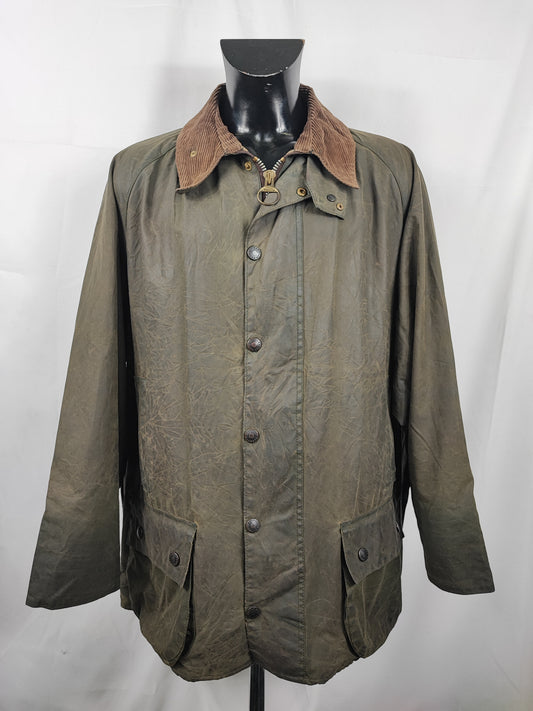 Barbour Giacca Beaufort vintage verde C50/127cm Man Green Wax Beaufort jacket size XXL