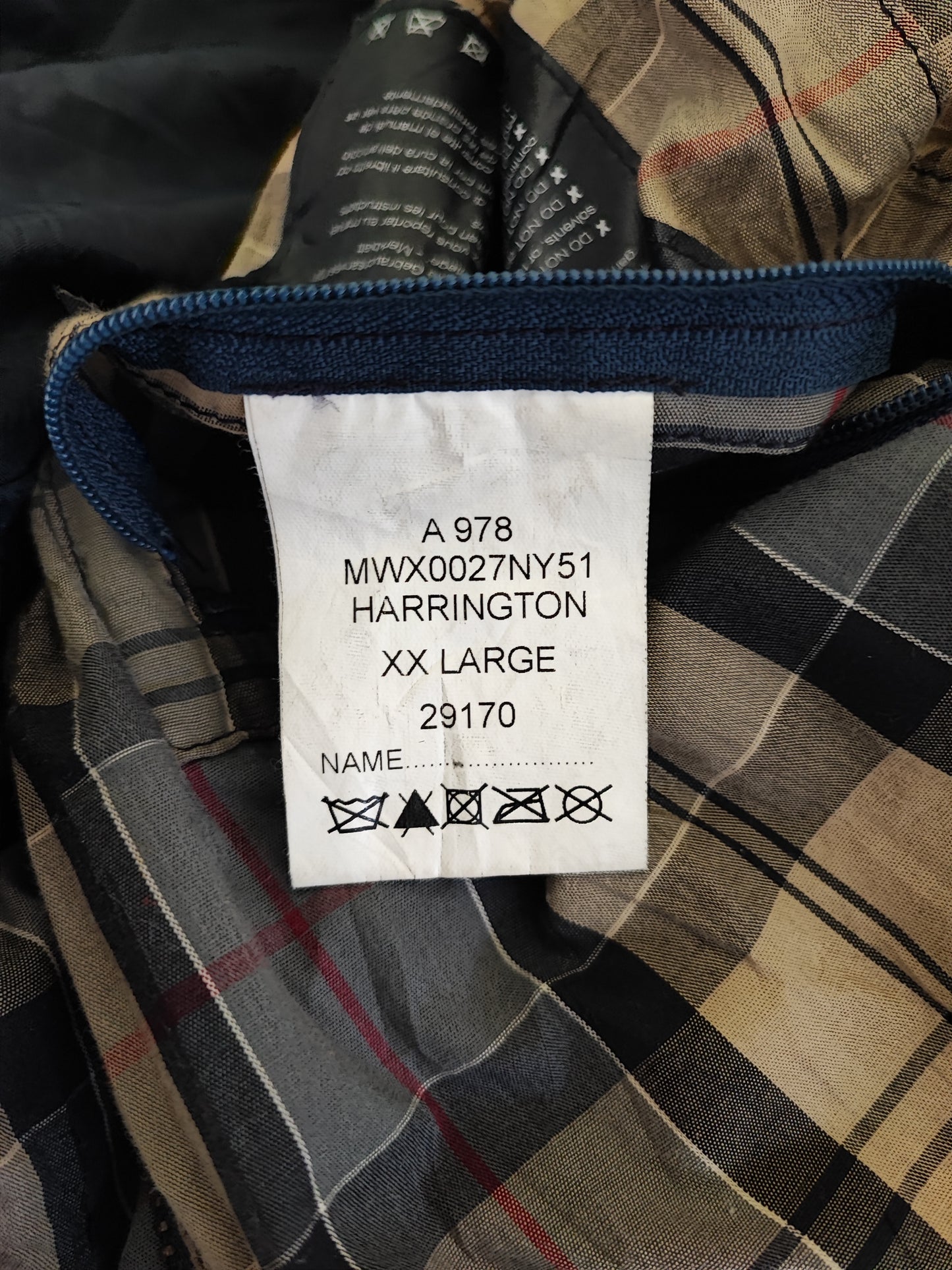 Giacca Barbour Uomo cerata Harrington blu XXLarge Man Harrington navy Short Jacket Size XXLarge