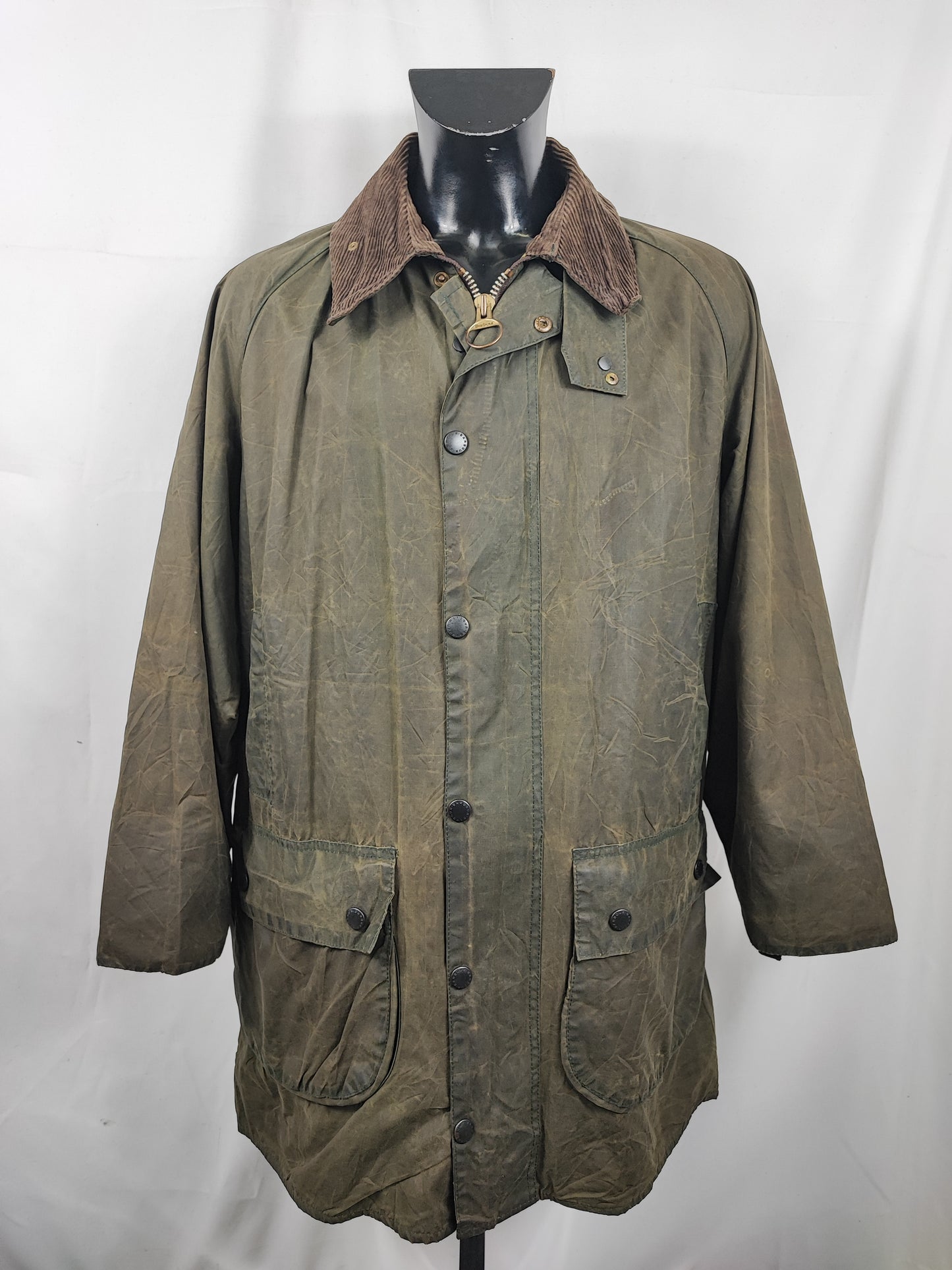 Barbour Gamefair Verde cerato C44/112 cm Man Vintage Green Wax Gamefair Jacket c44 Large/XL