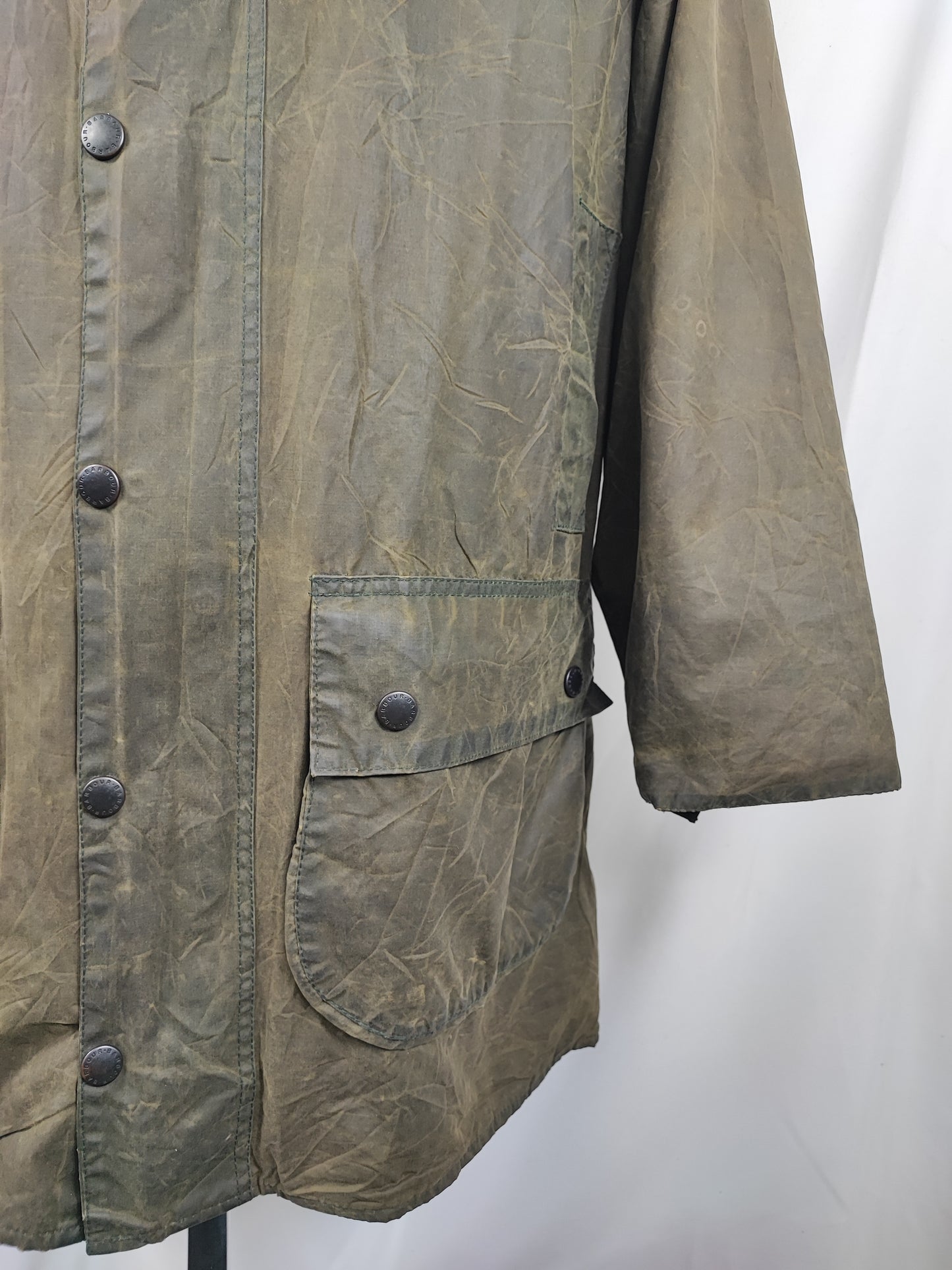 Barbour Gamefair Verde cerato C44/112 cm Man Vintage Green Wax Gamefair Jacket c44 Large/XL