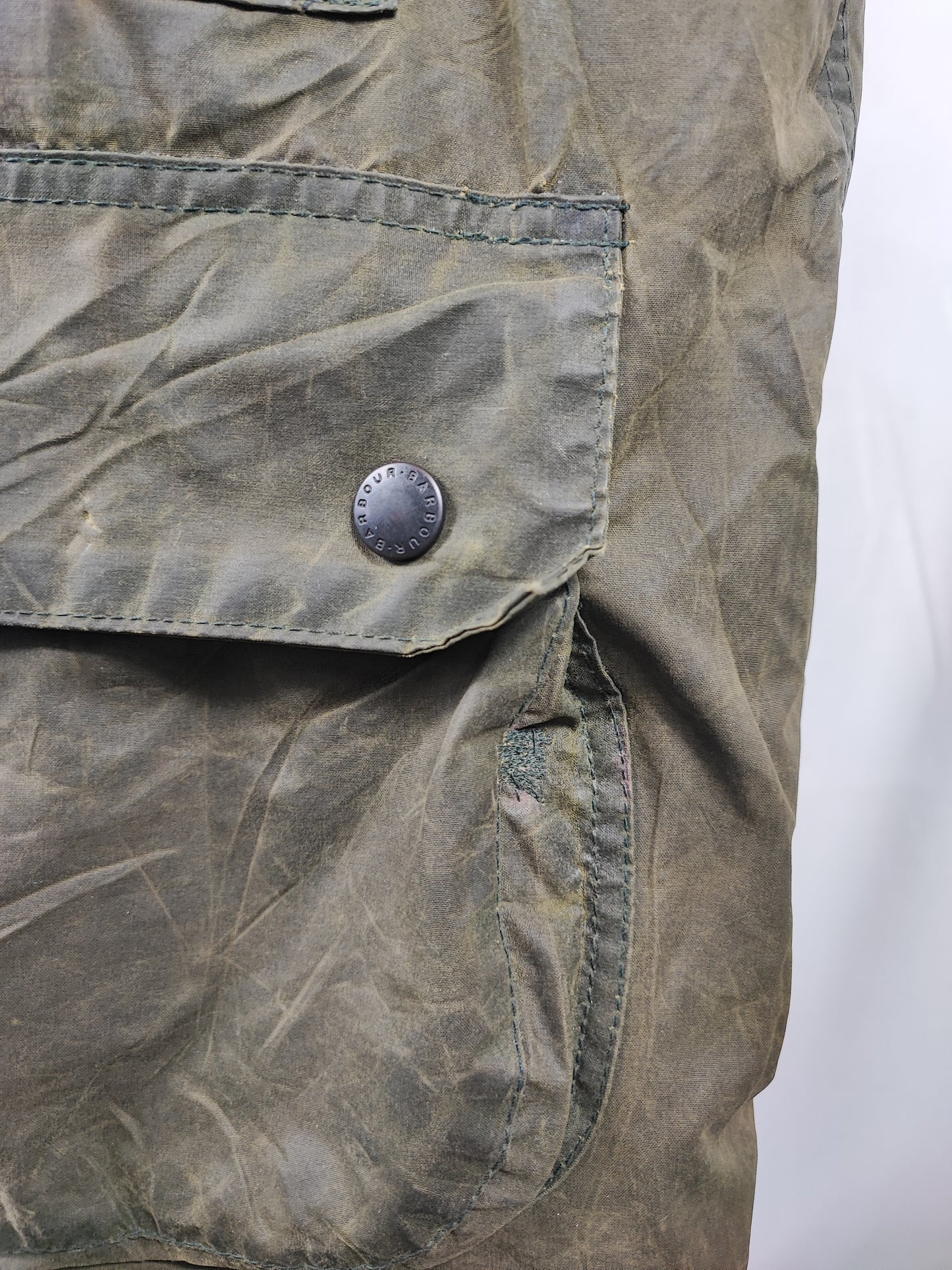 Barbour Gamefair Verde cerato C44/112 cm Man Vintage Green Wax Gamefair Jacket c44 Large/XL