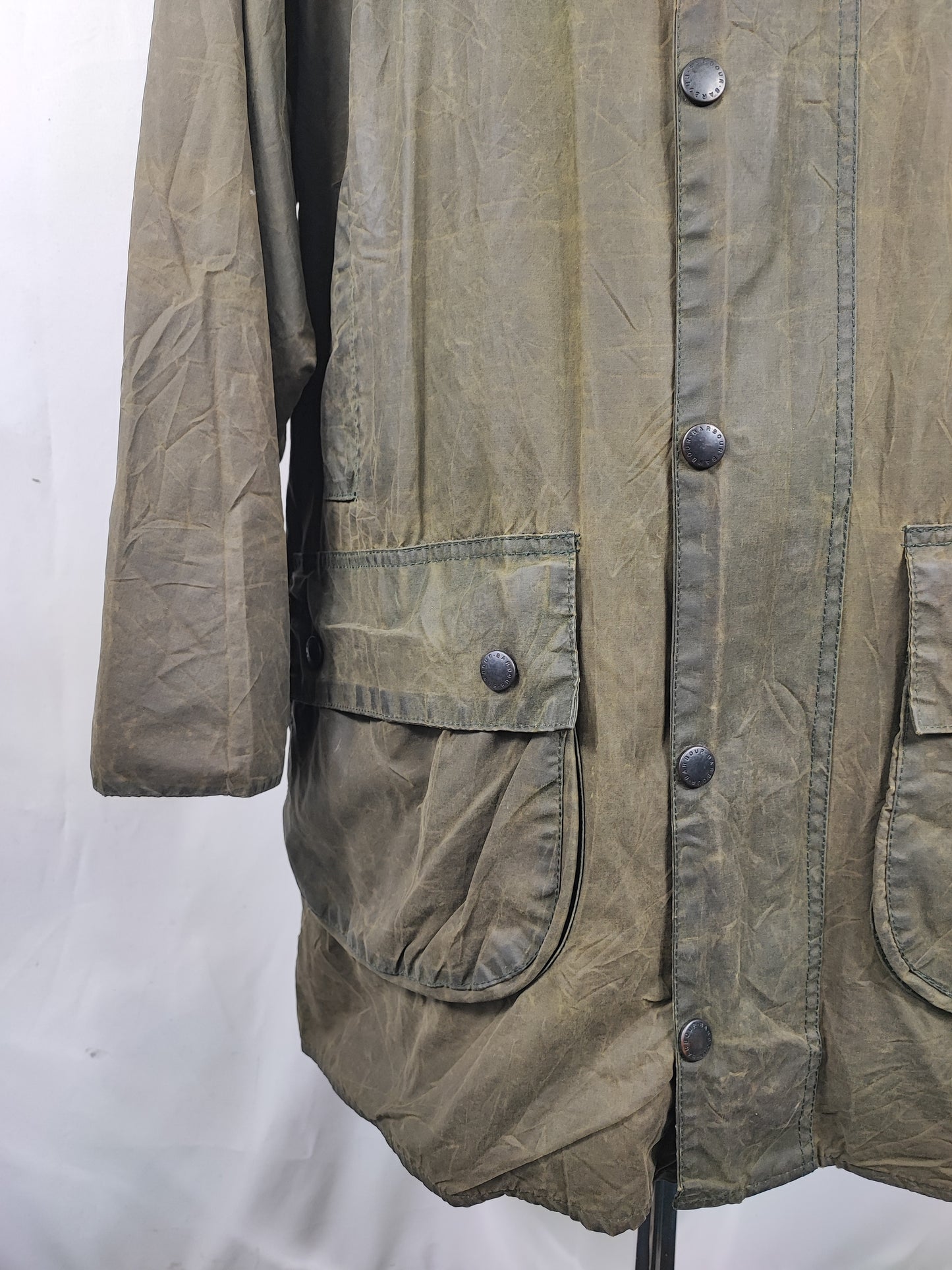 Barbour Gamefair Verde cerato C44/112 cm Man Vintage Green Wax Gamefair Jacket c44 Large/XL