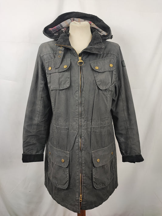 Giacca Barbour International Donna Medium UK12 -Lady International Black  Jacket UK12 Size M