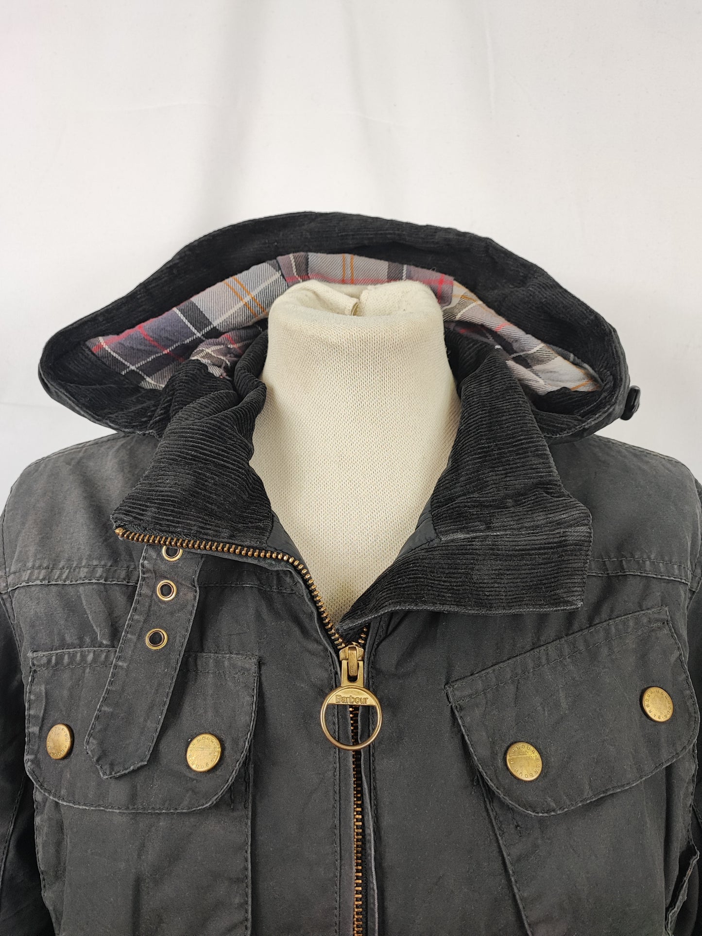 Giacca Barbour International Donna Medium UK12 -Lady International Black  Jacket UK12 Size M