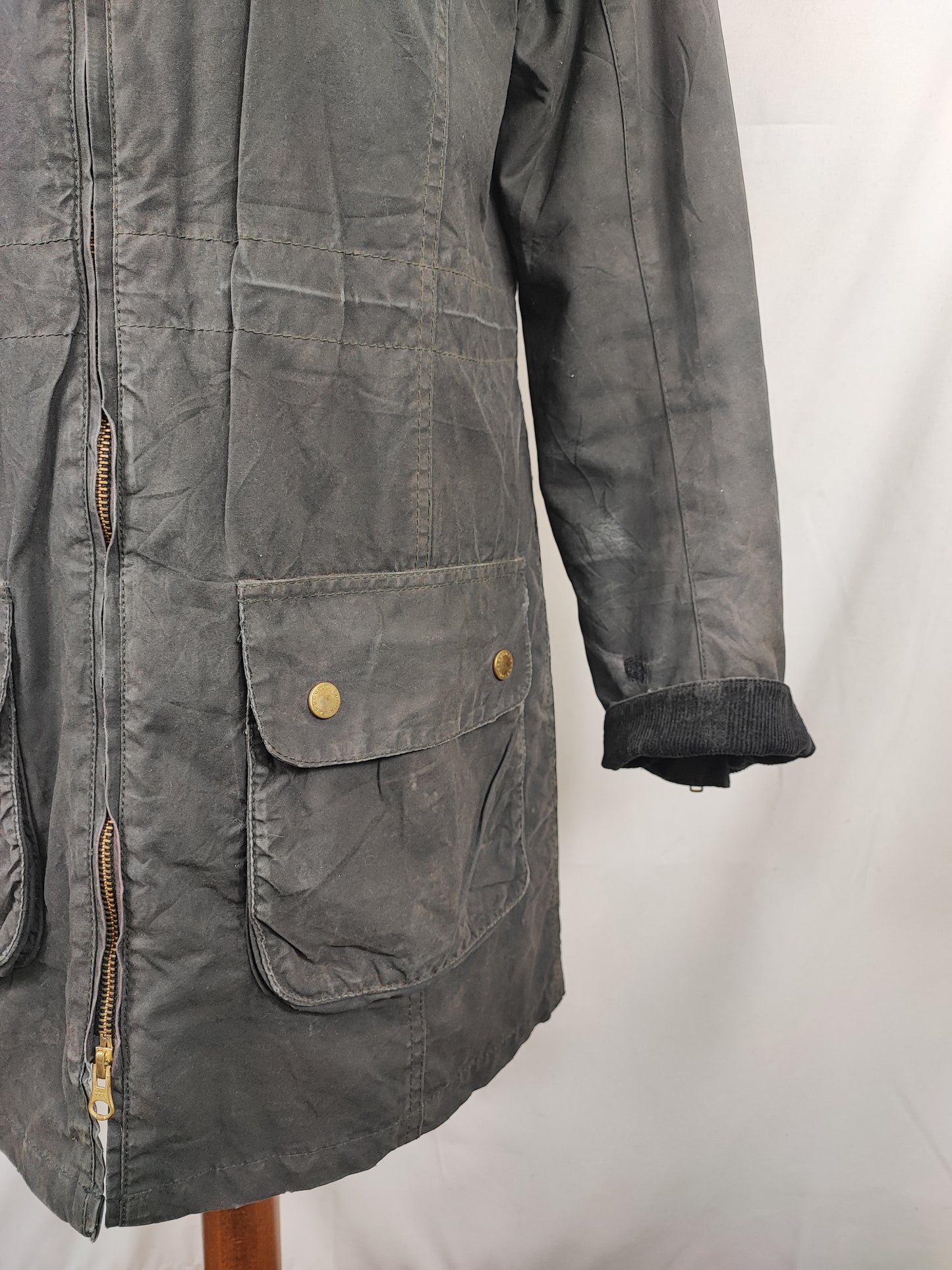 Giacca Barbour International Donna Medium UK12 -Lady International Black  Jacket UK12 Size M