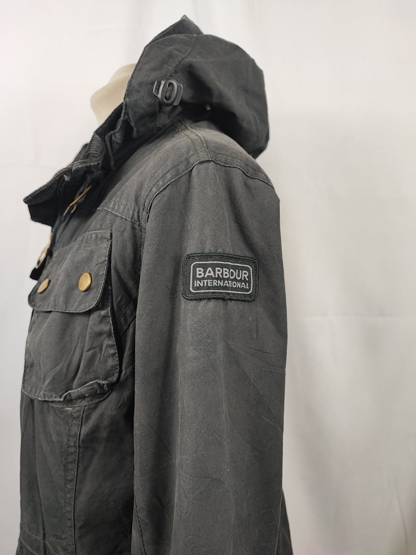 Giacca Barbour International Donna Medium UK12 -Lady International Black  Jacket UK12 Size M