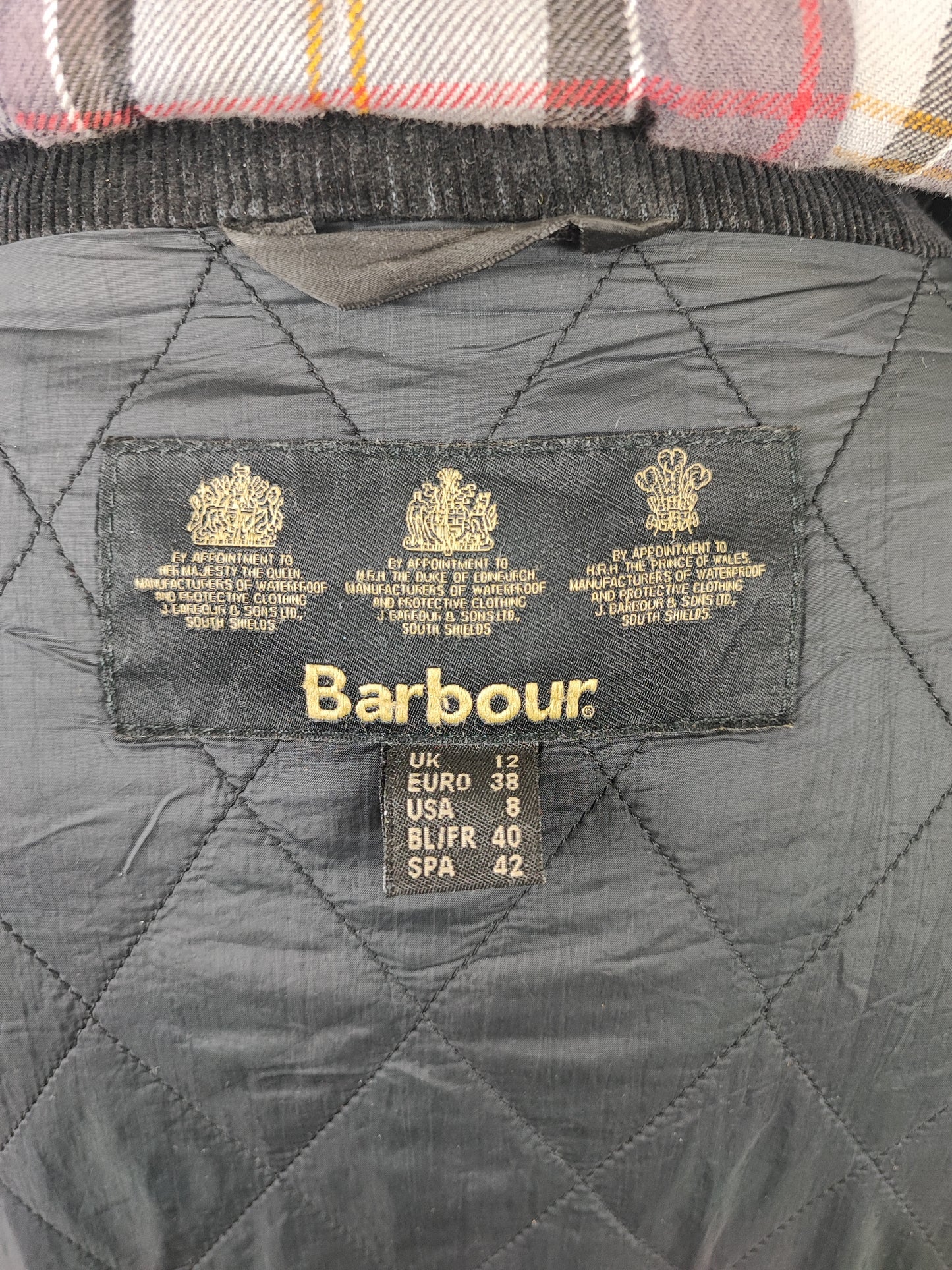 Giacca Barbour International Donna Medium UK12 -Lady International Black  Jacket UK12 Size M