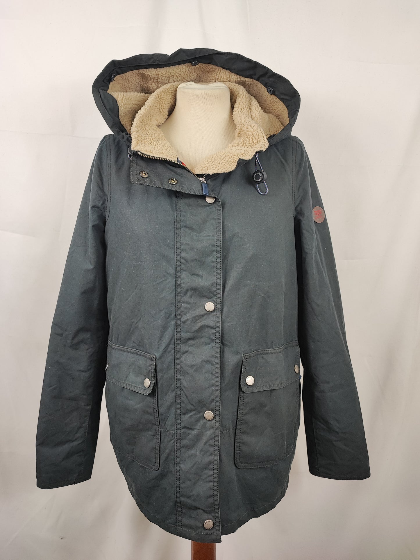 Giacca Barbour blu Donna Medium UK14 -Lady Crevasse Wax Jacket UK14 Size M