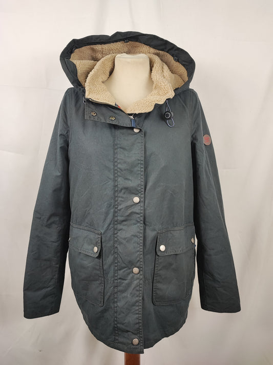 Giacca Barbour blu Donna Medium UK14 -Lady Crevasse Wax Jacket UK14 Size M