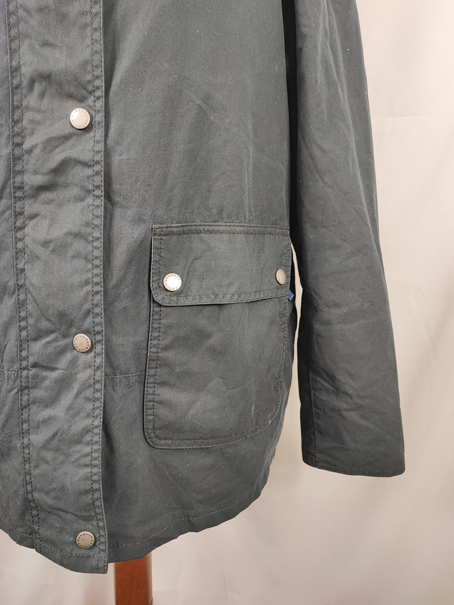Giacca Barbour blu Donna Medium UK14 -Lady Crevasse Wax Jacket UK14 Size M