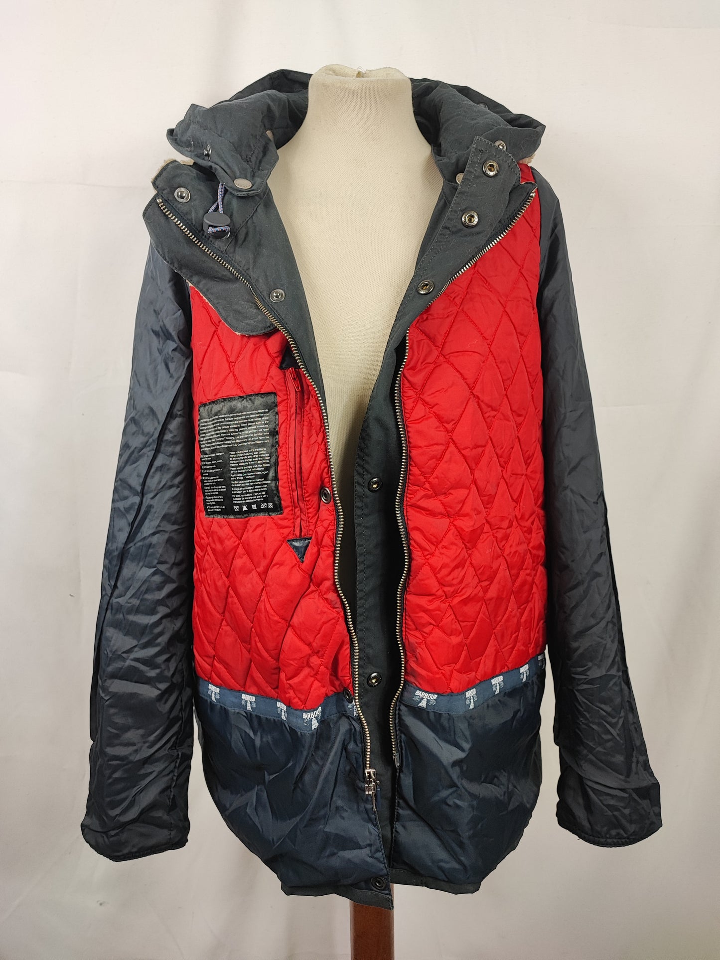 Giacca Barbour blu Donna Medium UK14 -Lady Crevasse Wax Jacket UK14 Size M