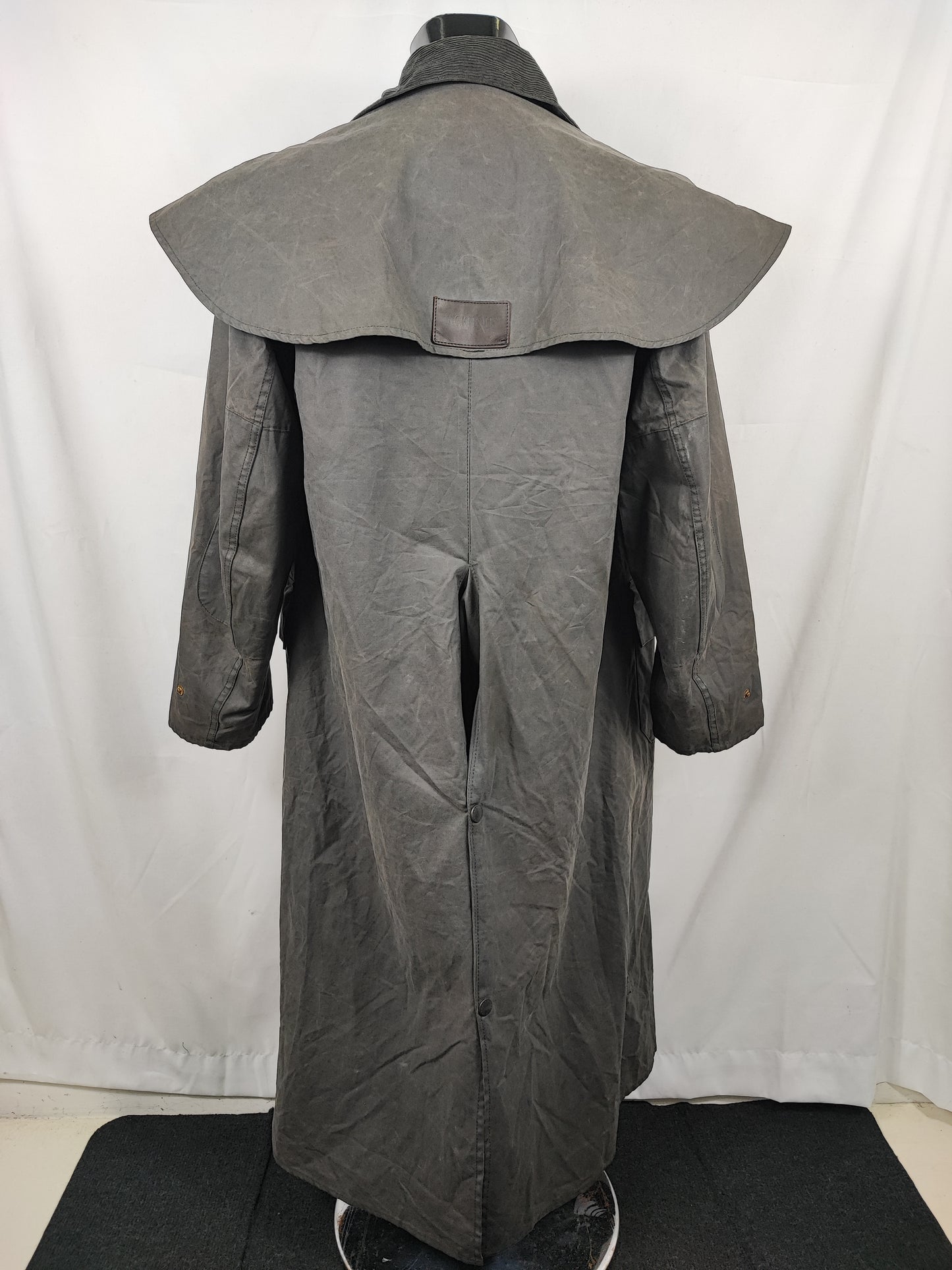 RARO Cappotto Barbour Stockman Nero Lungo C38 Man Black wax Long Coat Size Medium