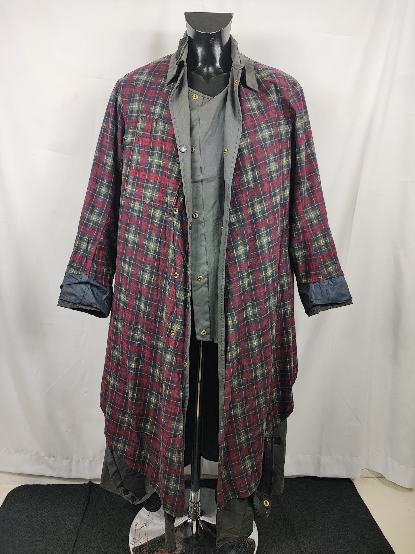 RARO Cappotto Barbour Stockman Nero Lungo C38 Man Black wax Long Coat Size Medium