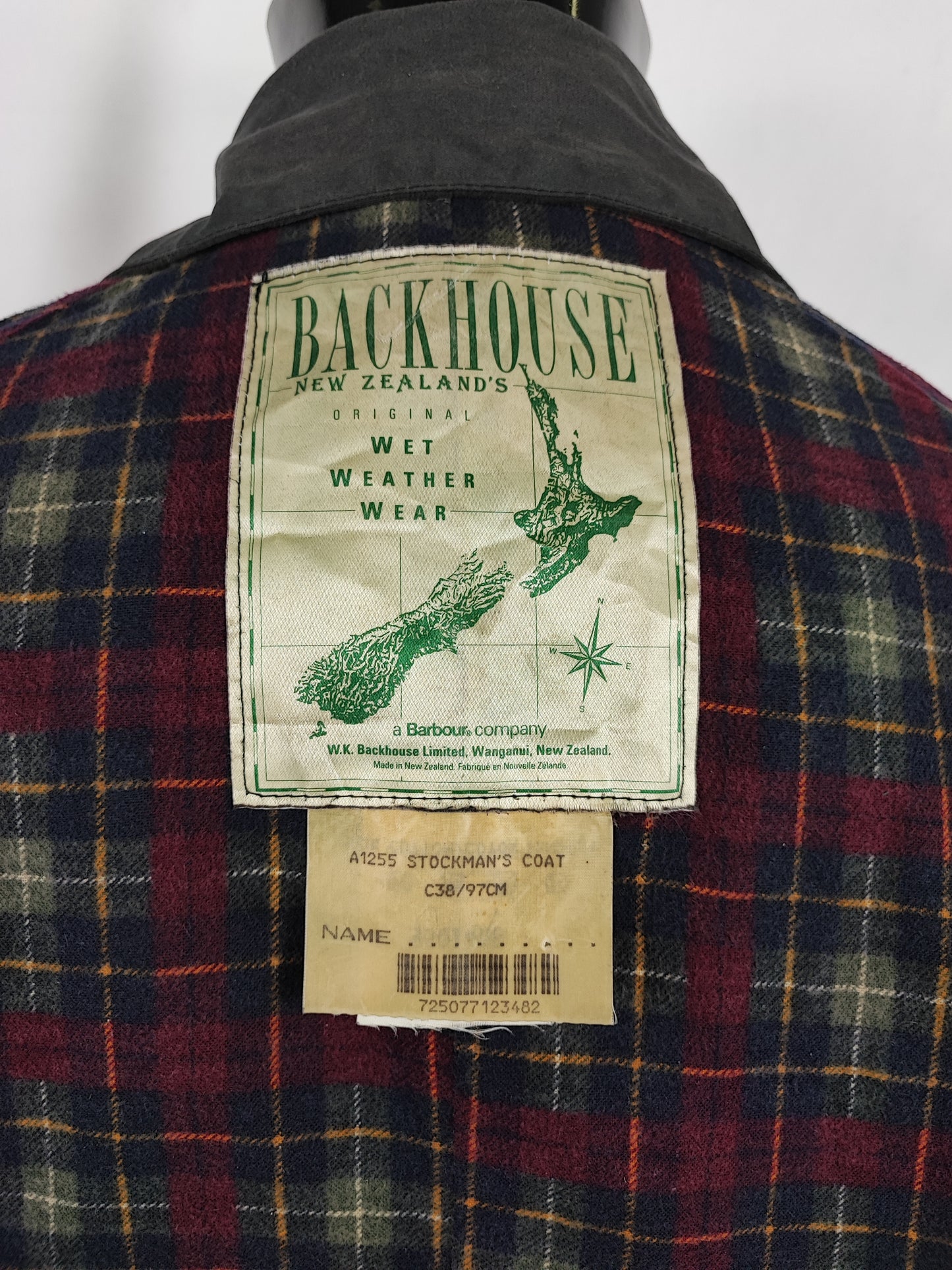 RARO Cappotto Barbour Stockman Nero Lungo C38 Man Black wax Long Coat Size Medium