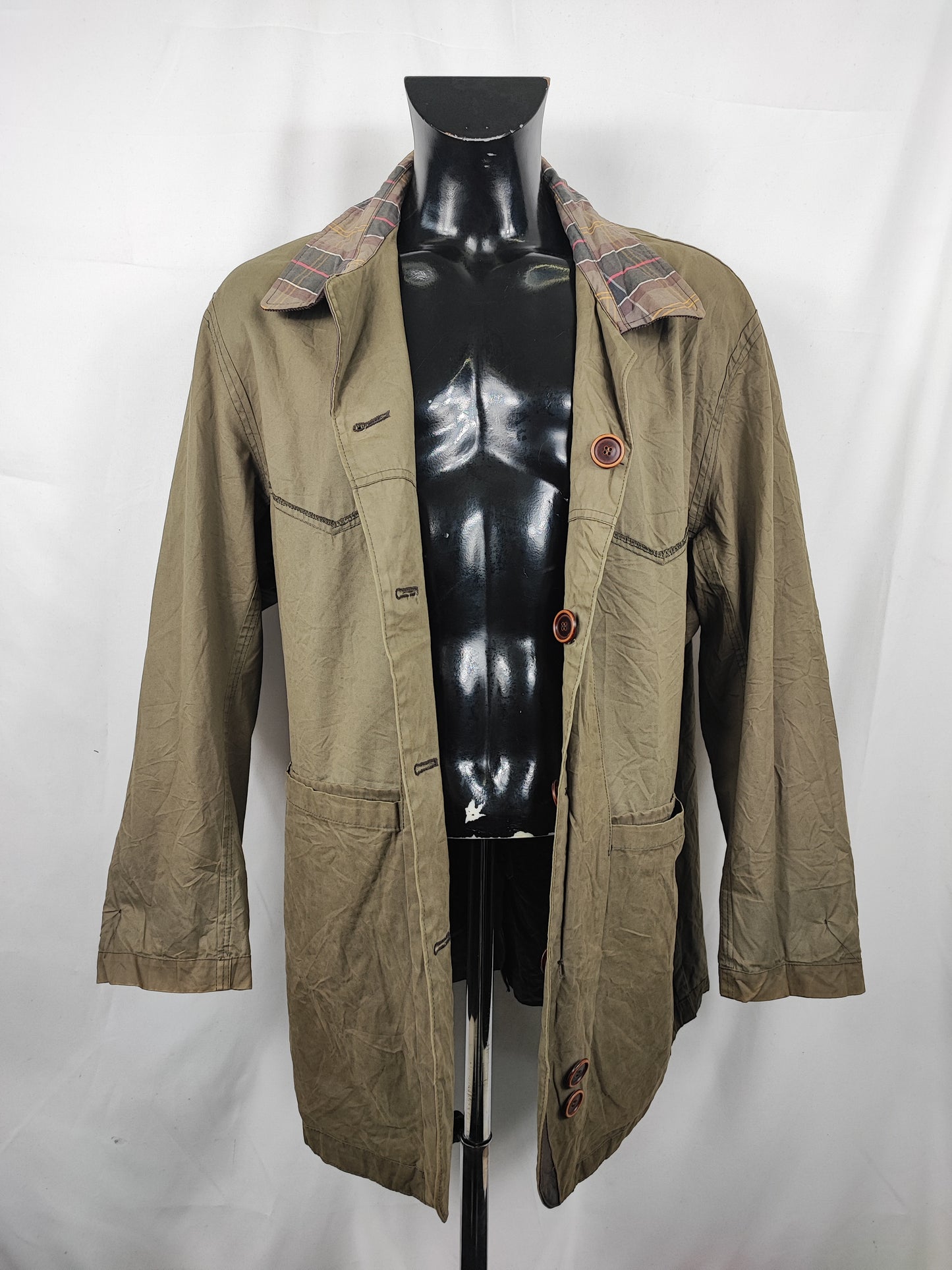 Giacca Barbour Uomo cotone verde Large - Man Green Barn Jacket size Large