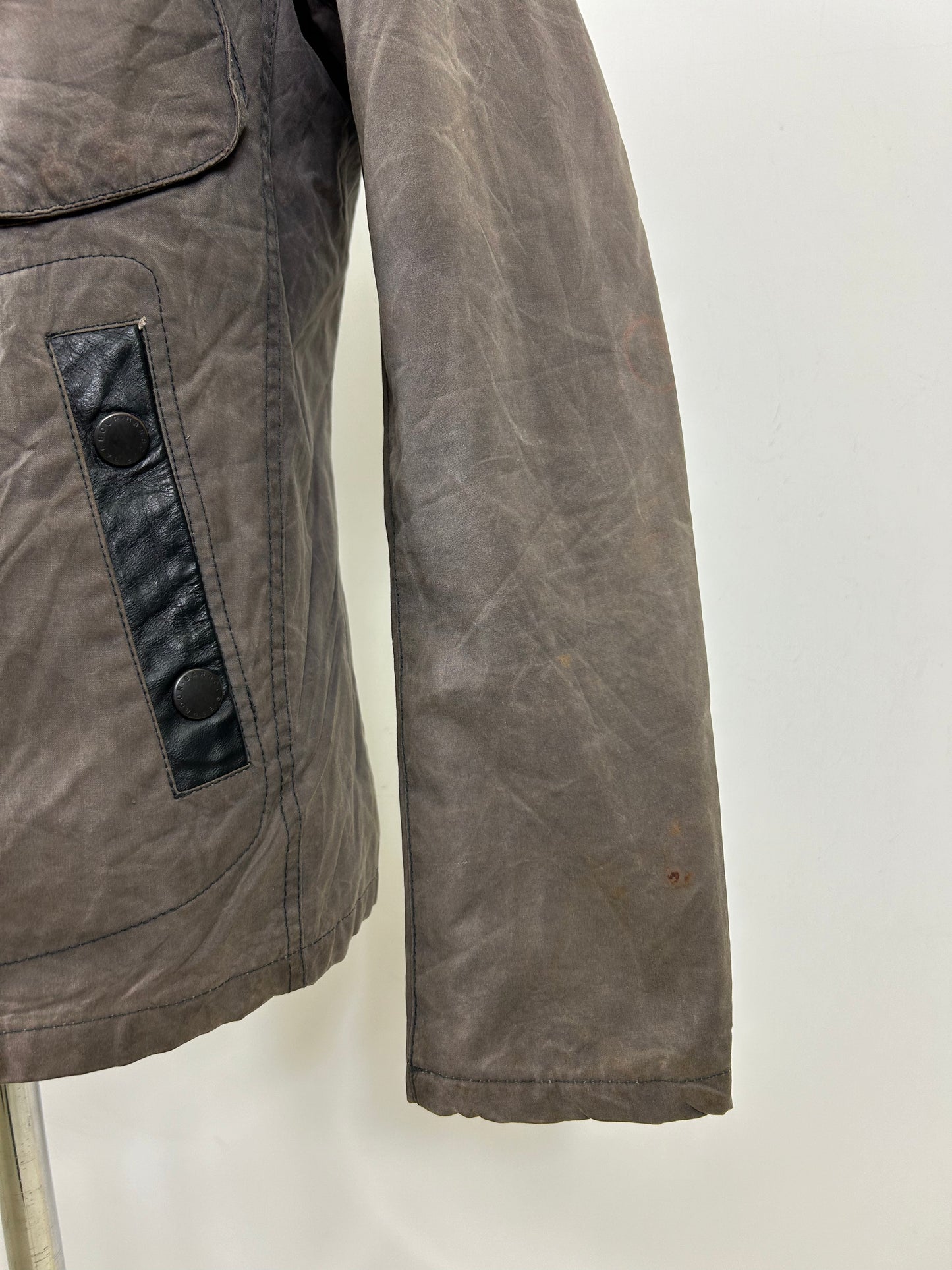 Giacca Barbour International da uomo corta grigia Small -Man Short Greenham Wax Jacket S