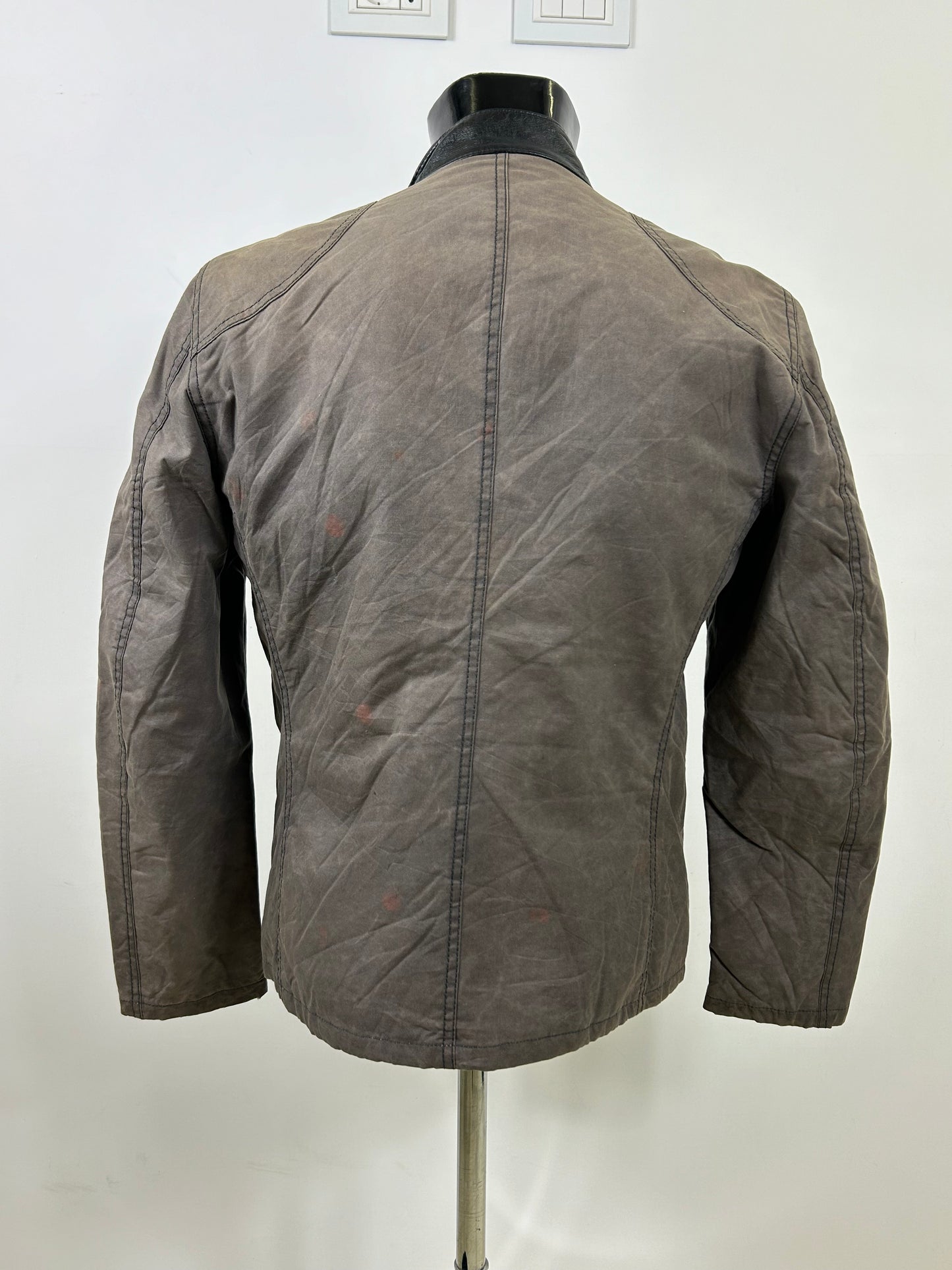 Giacca Barbour International da uomo corta grigia Small -Man Short Greenham Wax Jacket S