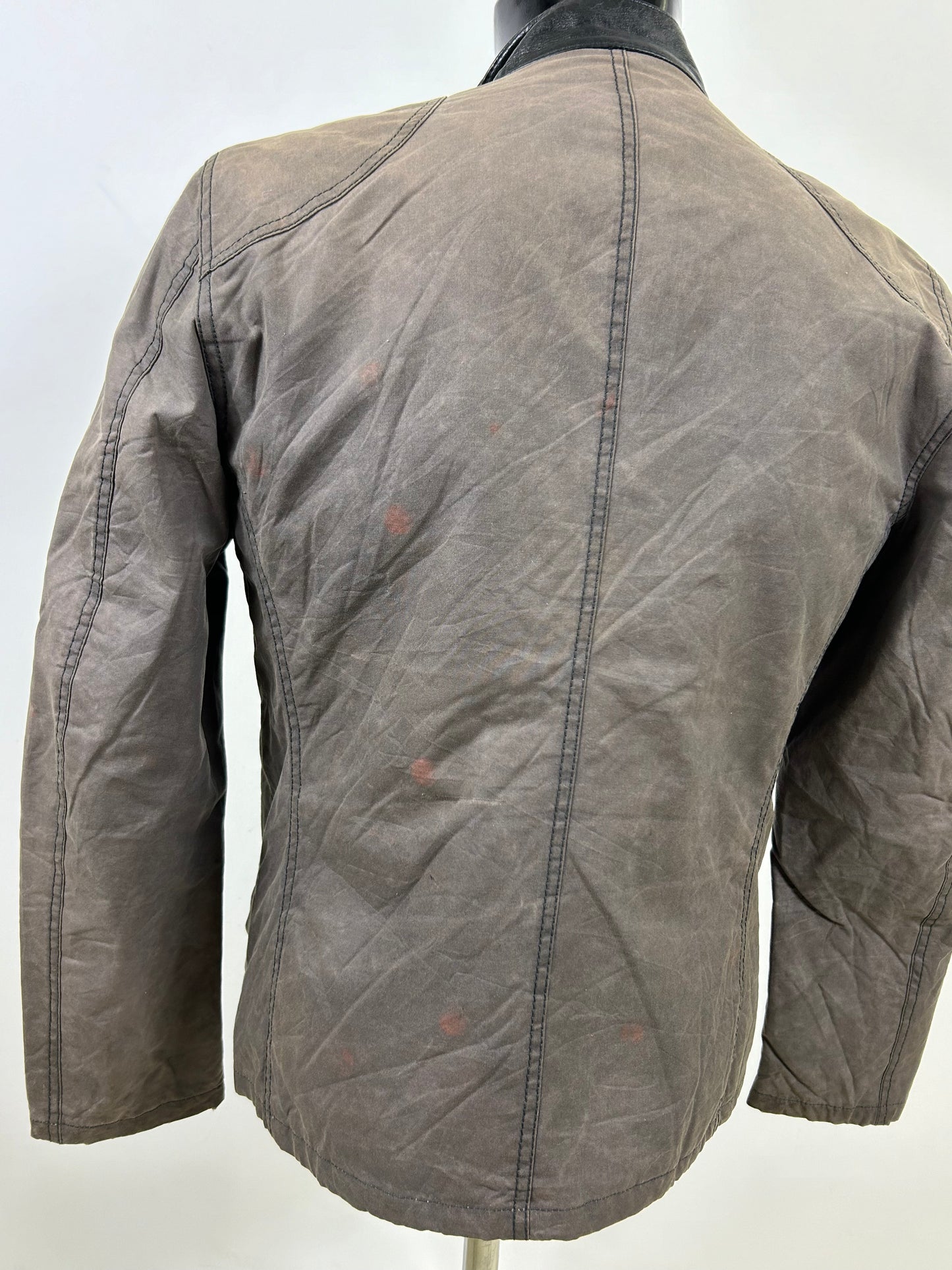 Giacca Barbour International da uomo corta grigia Small -Man Short Greenham Wax Jacket S