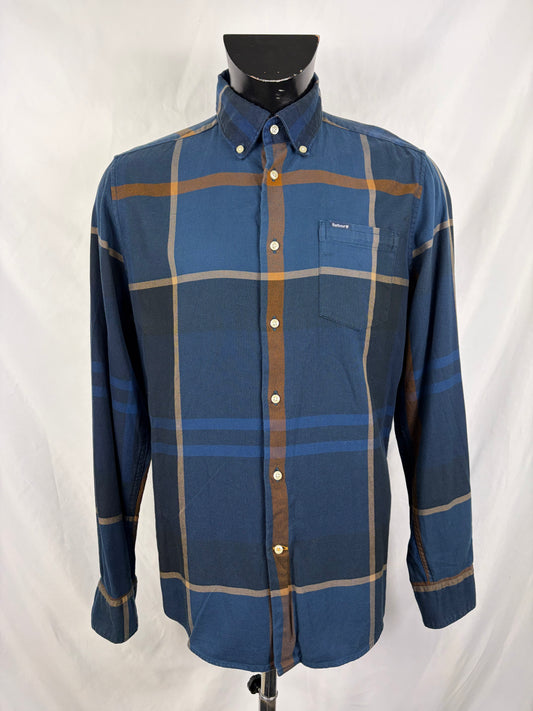 Camicia Barbour da uomo blu in tartan in cotone taglia Medium - Shop In London