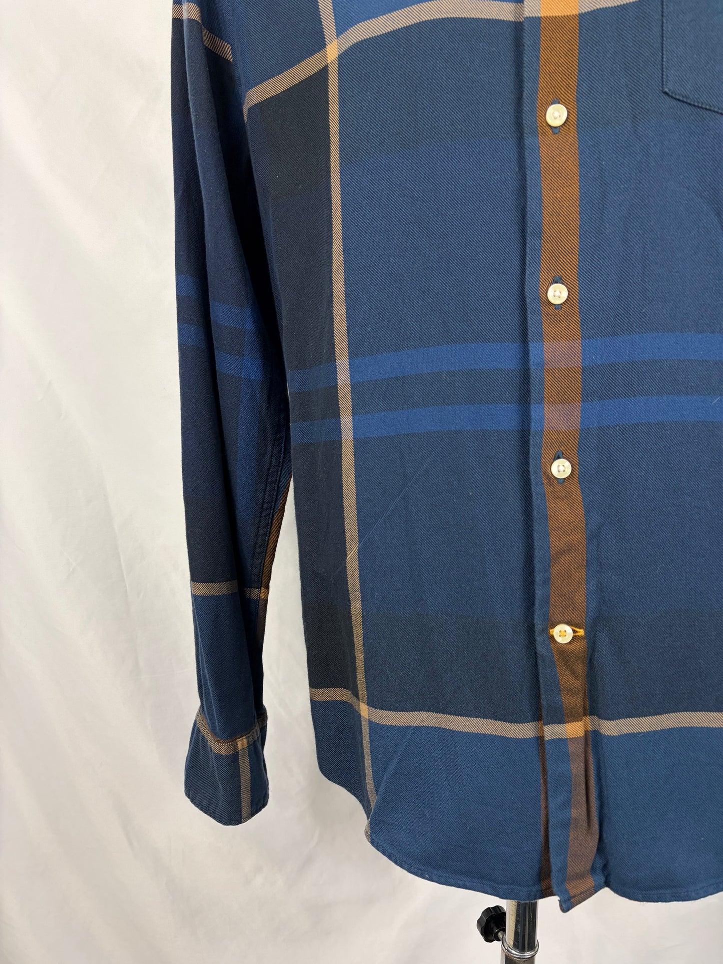Camicia Barbour da uomo blu in tartan in cotone taglia Medium - Shop In London