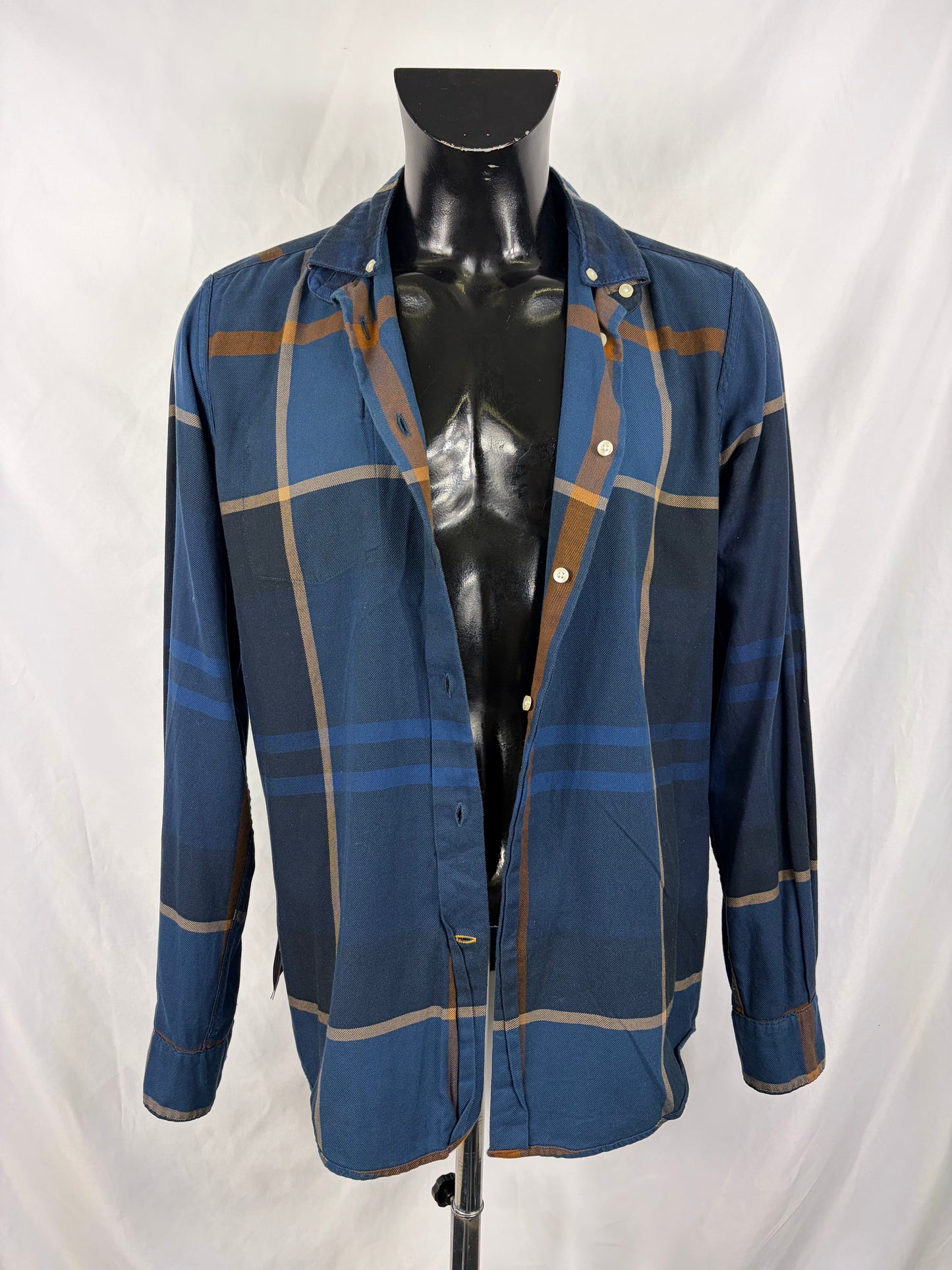 Camicia Barbour da uomo blu in tartan in cotone taglia Medium - Shop In London