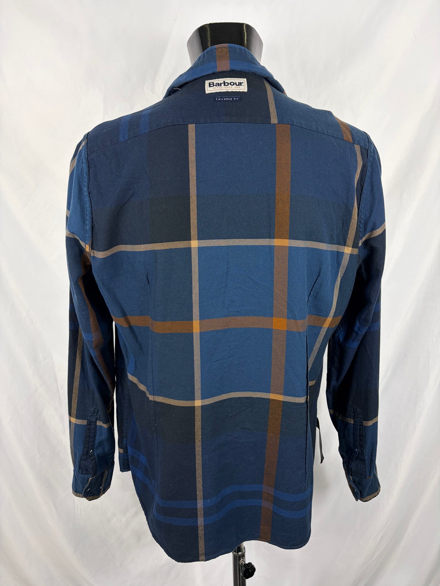 Camicia Barbour da uomo blu in tartan in cotone taglia Medium - Shop In London