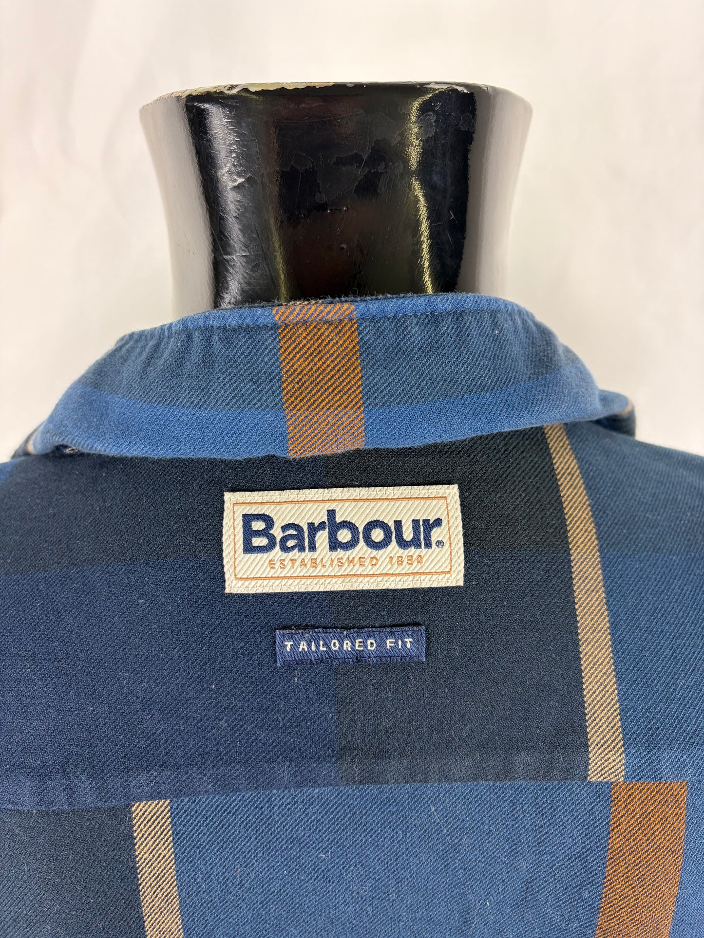 Camicia Barbour da uomo blu in tartan in cotone taglia Medium - Shop In London