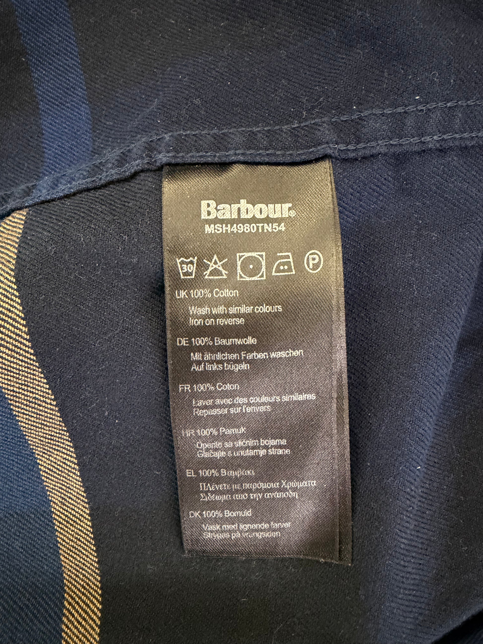 Camicia Barbour da uomo blu in tartan in cotone taglia Medium - Shop In London