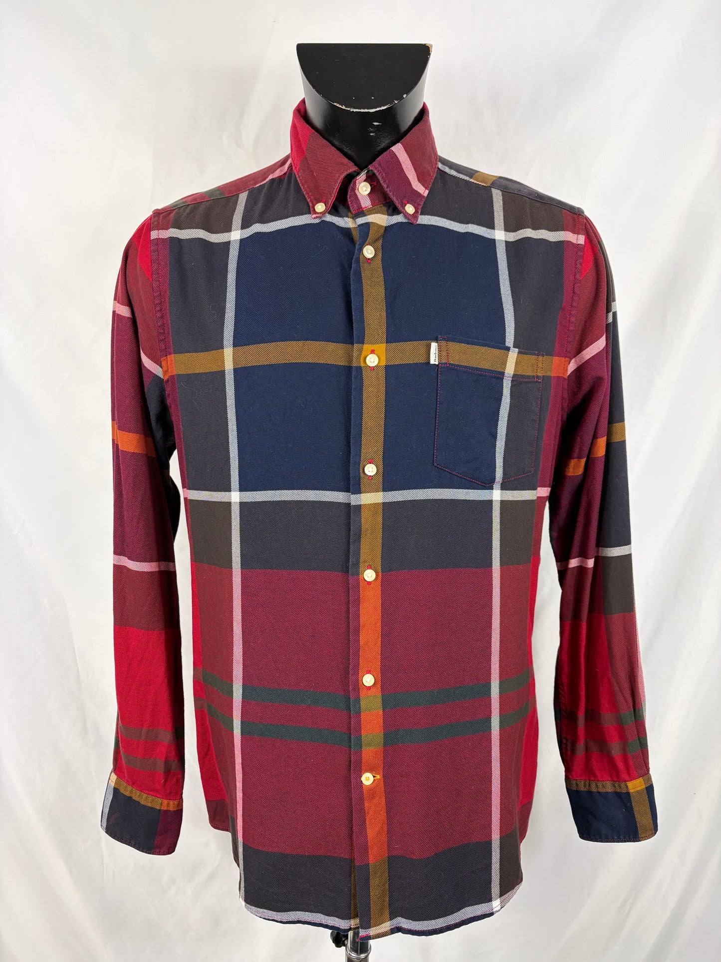 Camicia Barbour da uomo rosso in tartan in cotone taglia Medium - Shop In London