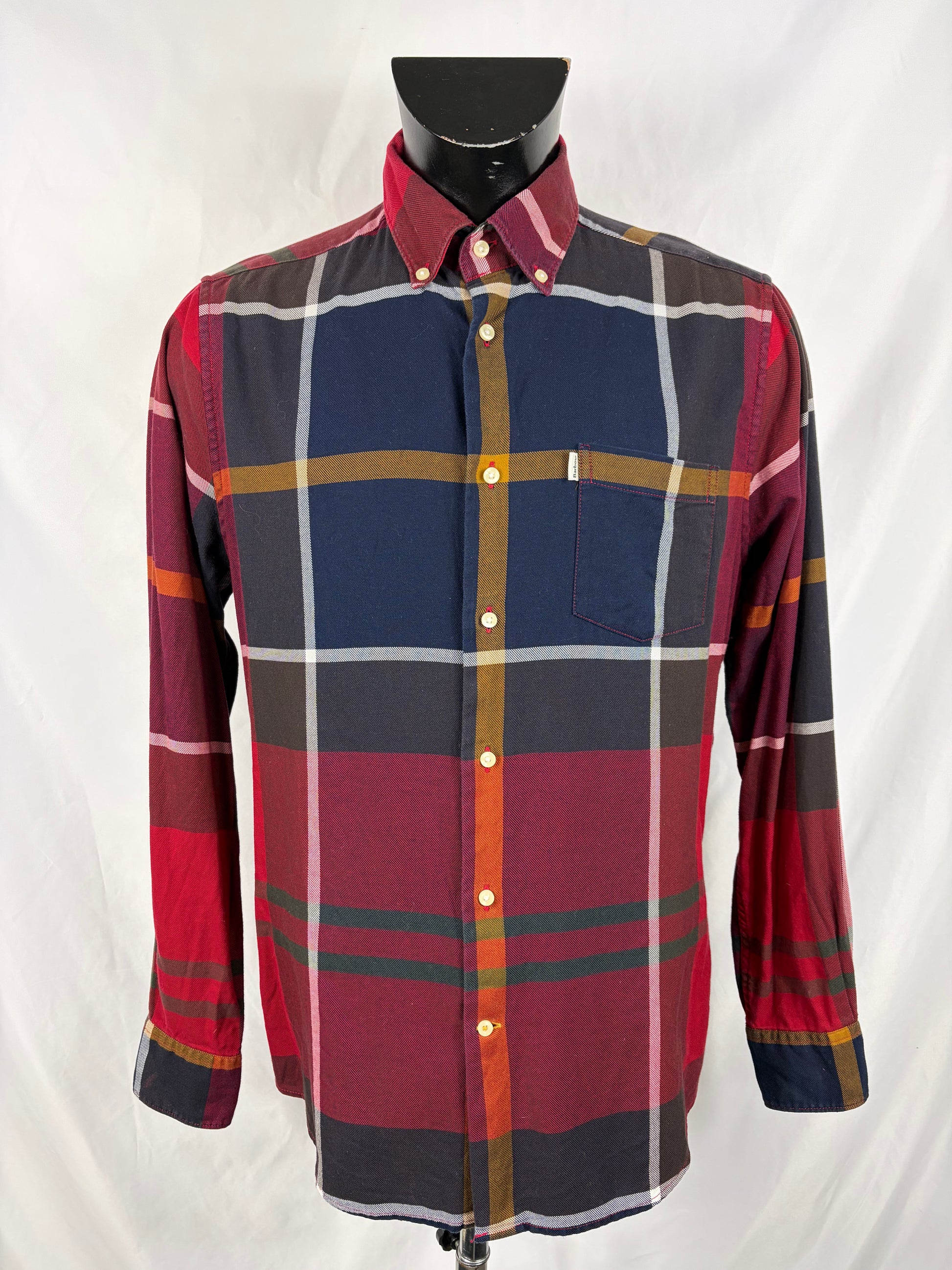 Camicia Barbour da uomo rosso in tartan in cotone taglia Medium - Shop In London