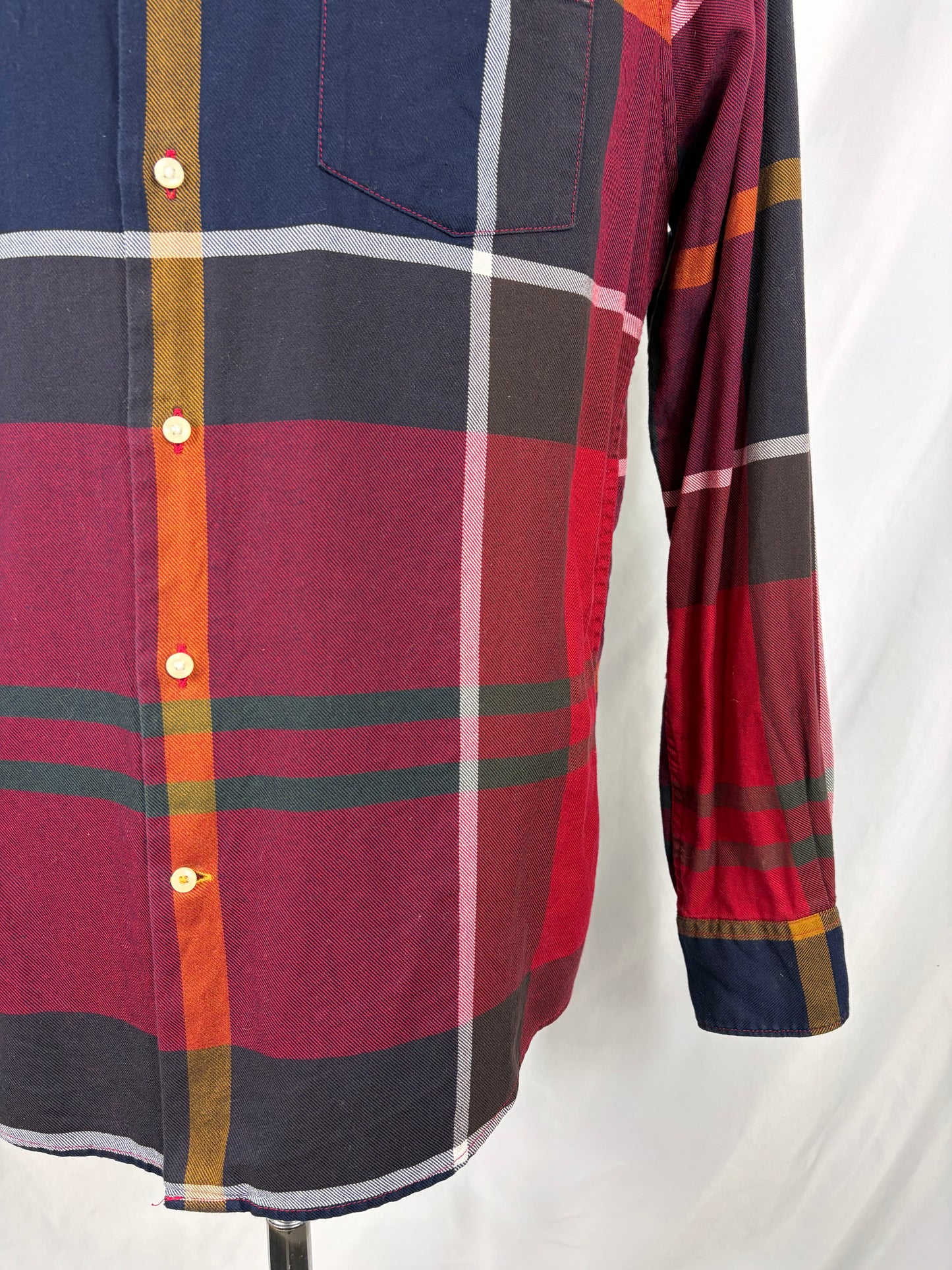 Camicia Barbour da uomo rosso in tartan in cotone taglia Medium - Shop In London
