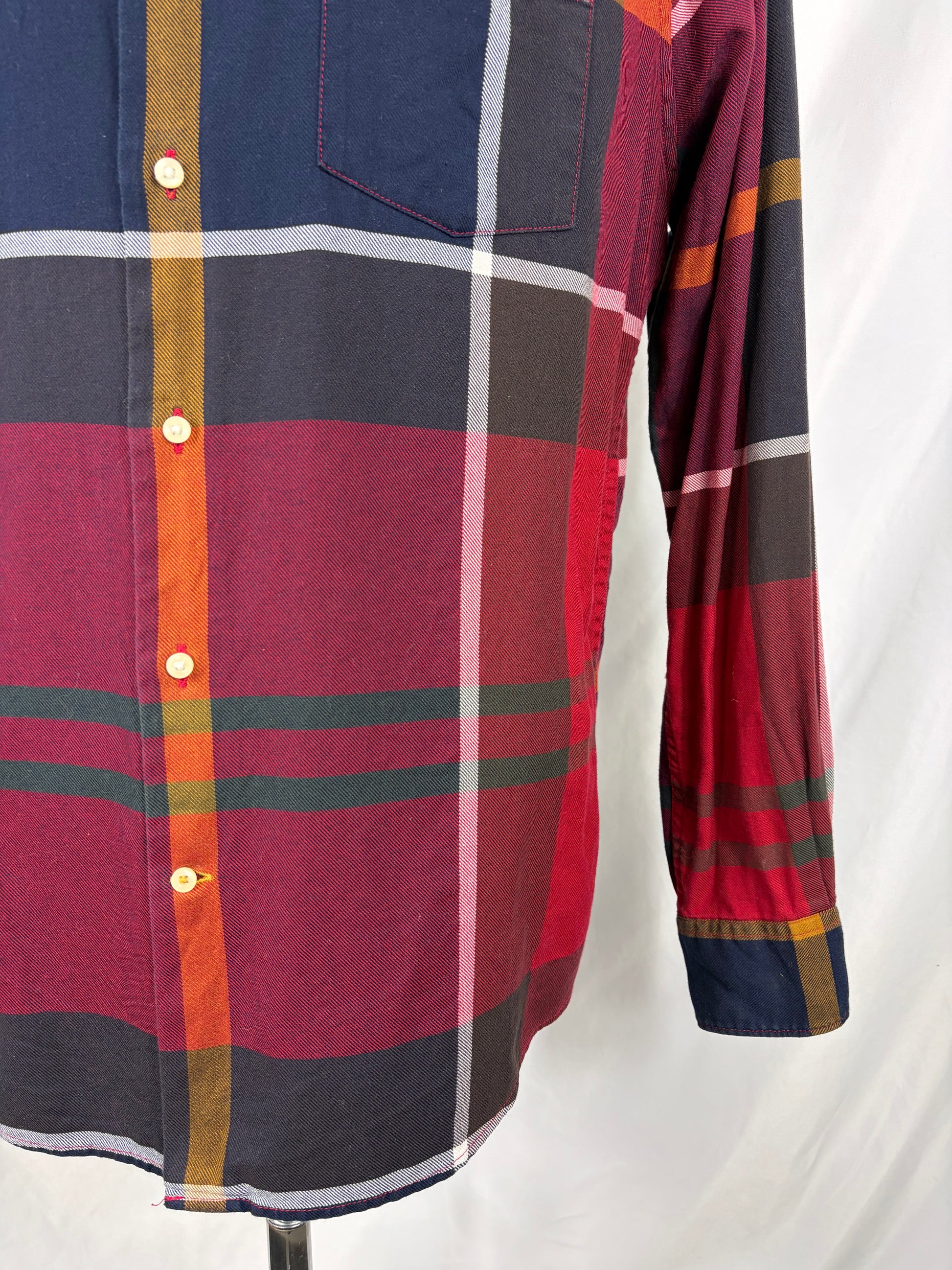 Camicia Barbour da uomo rosso in tartan in cotone taglia Medium - Shop In London
