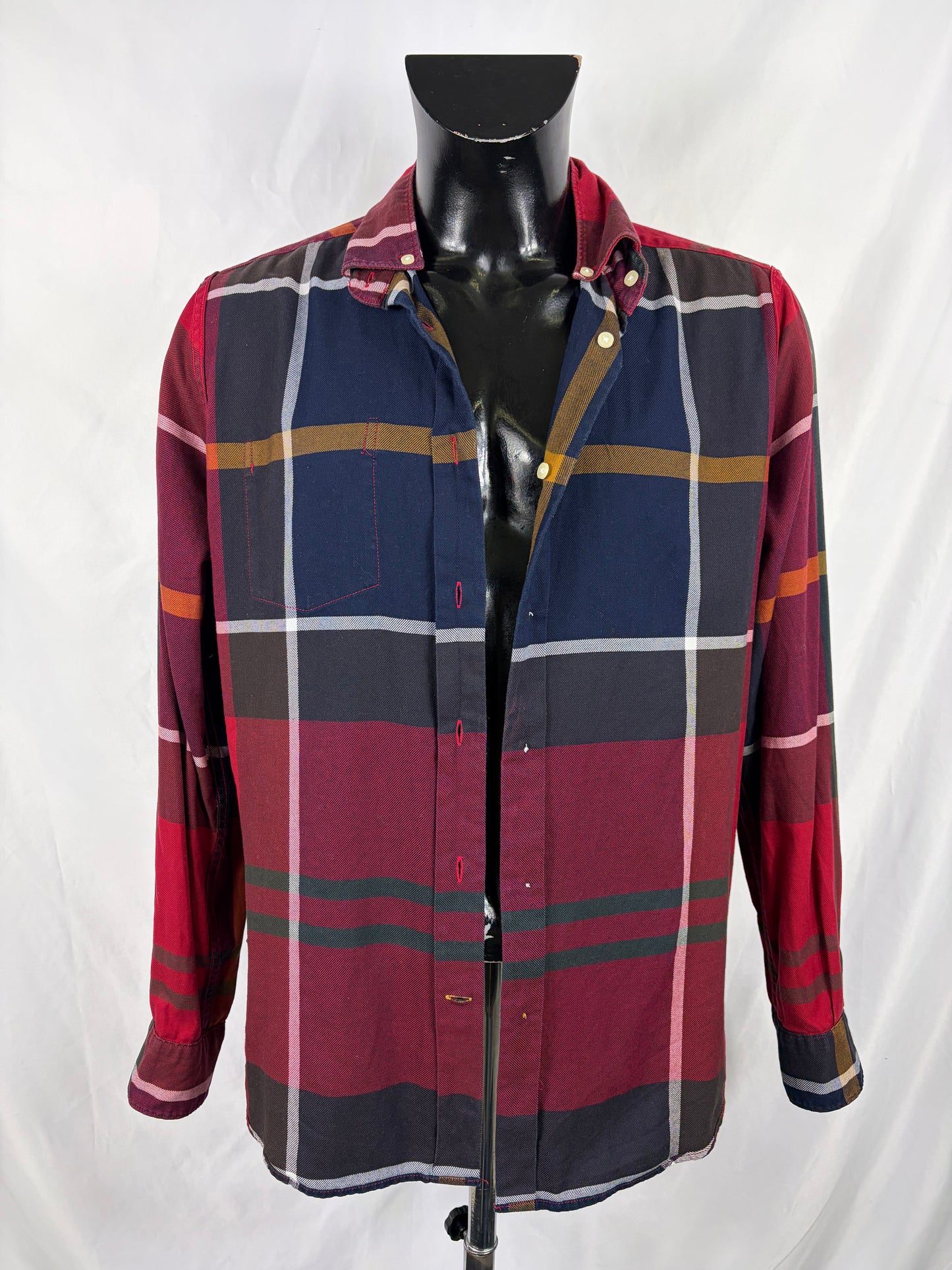 Camicia Barbour da uomo rosso in tartan in cotone taglia Medium - Shop In London