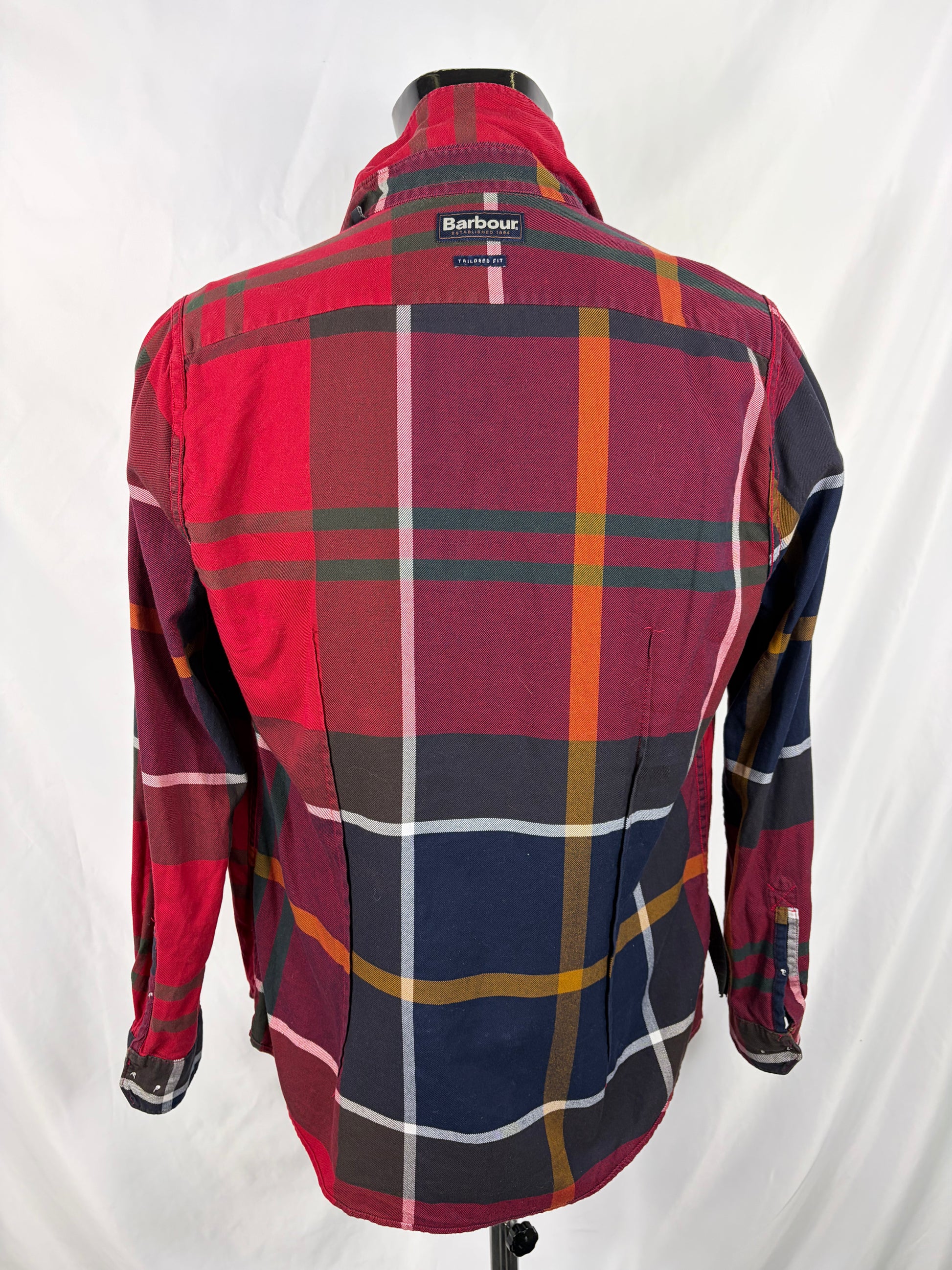 Camicia Barbour da uomo rosso in tartan in cotone taglia Medium - Shop In London