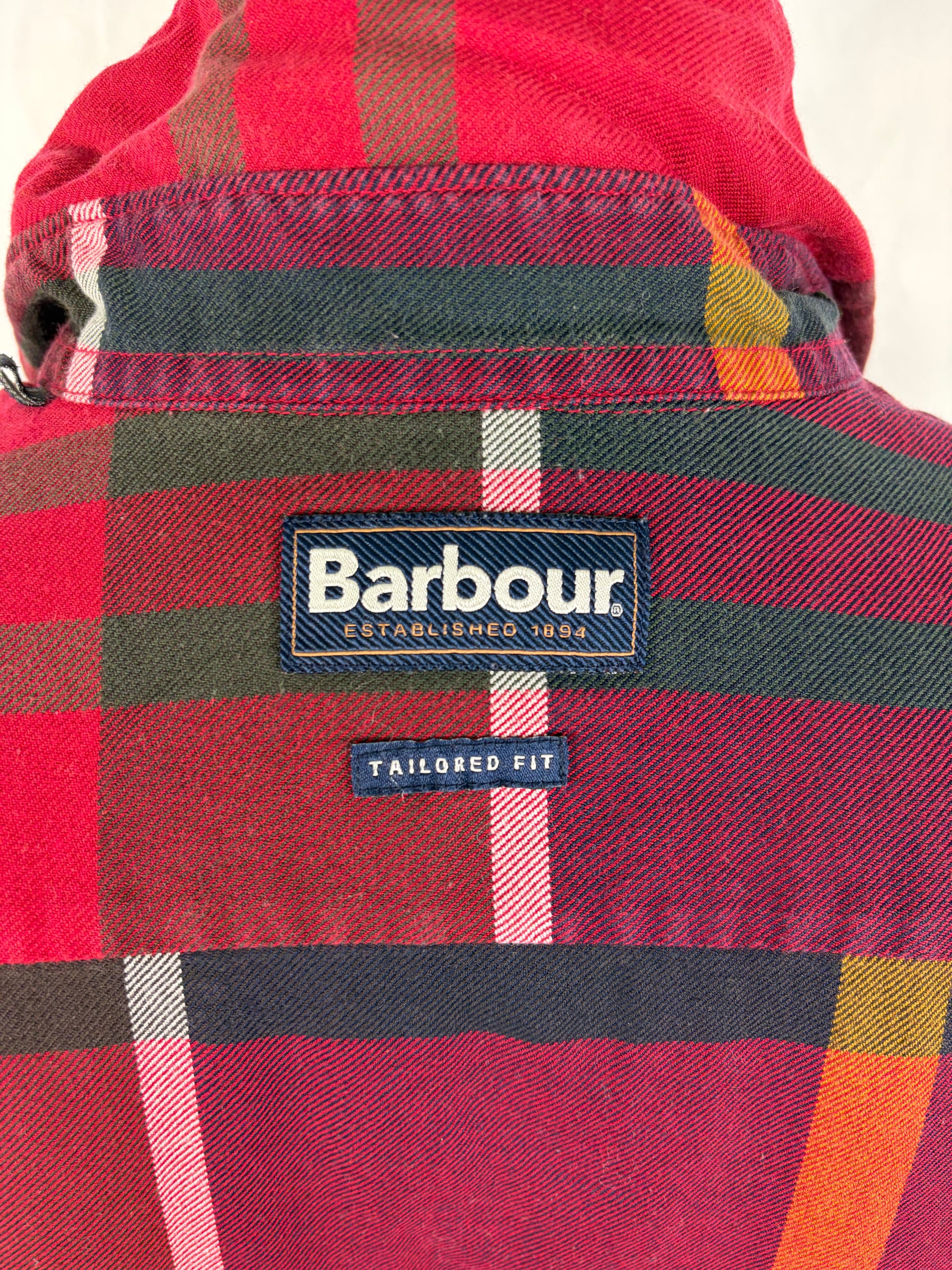 Camicia Barbour da uomo rosso in tartan in cotone taglia Medium - Shop In London