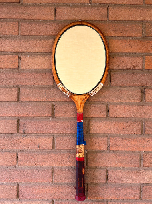 Racchetta da Tennis Vintage in Legno con Specchio- Vintage Mirror wood Racket