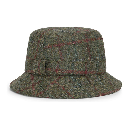Cappello in lana verde scuro alla pescatora in Tweed - Wool Army Green Tweed Bucket Hat