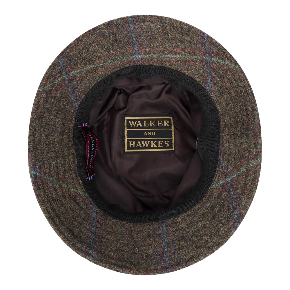 Cappello in lana marrone alla pescatora in Tweed - Wool Brown Tweed Bucket Hat