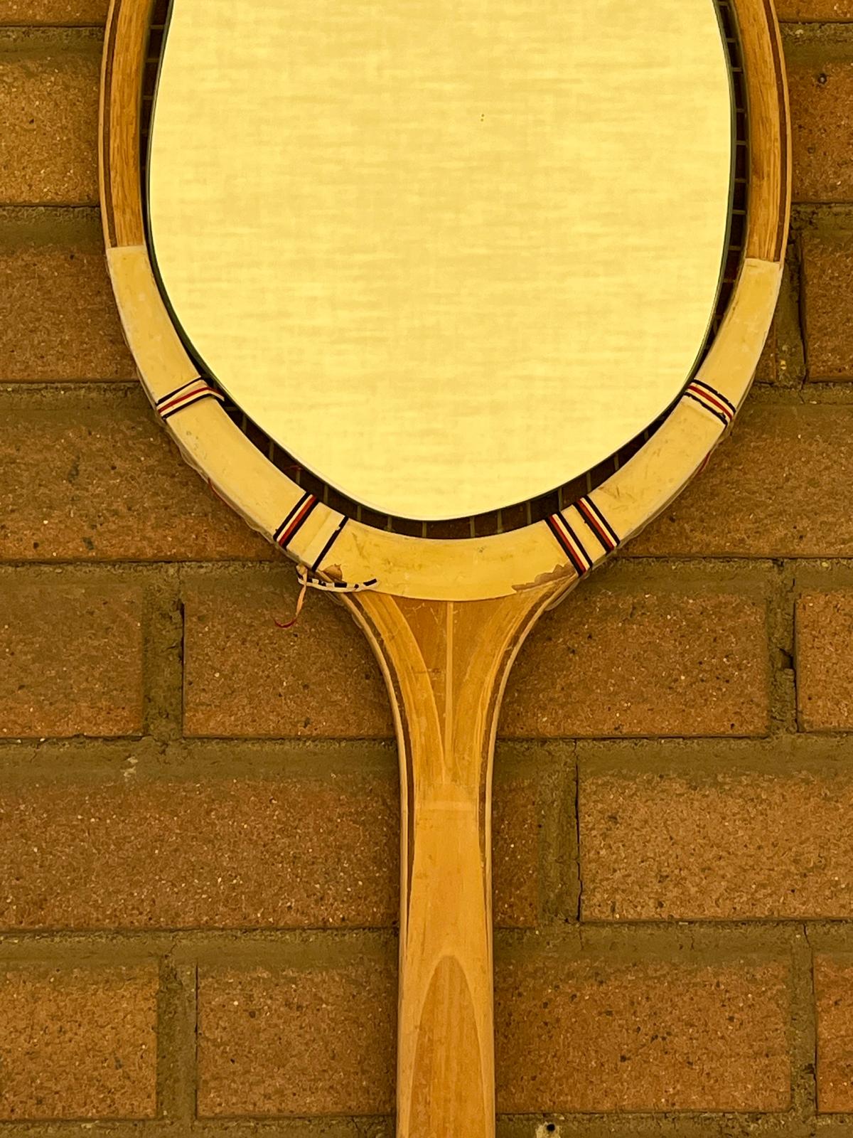 Racchetta Vintage in Legno con Specchio- Vintage Mirror tennis wood Racket