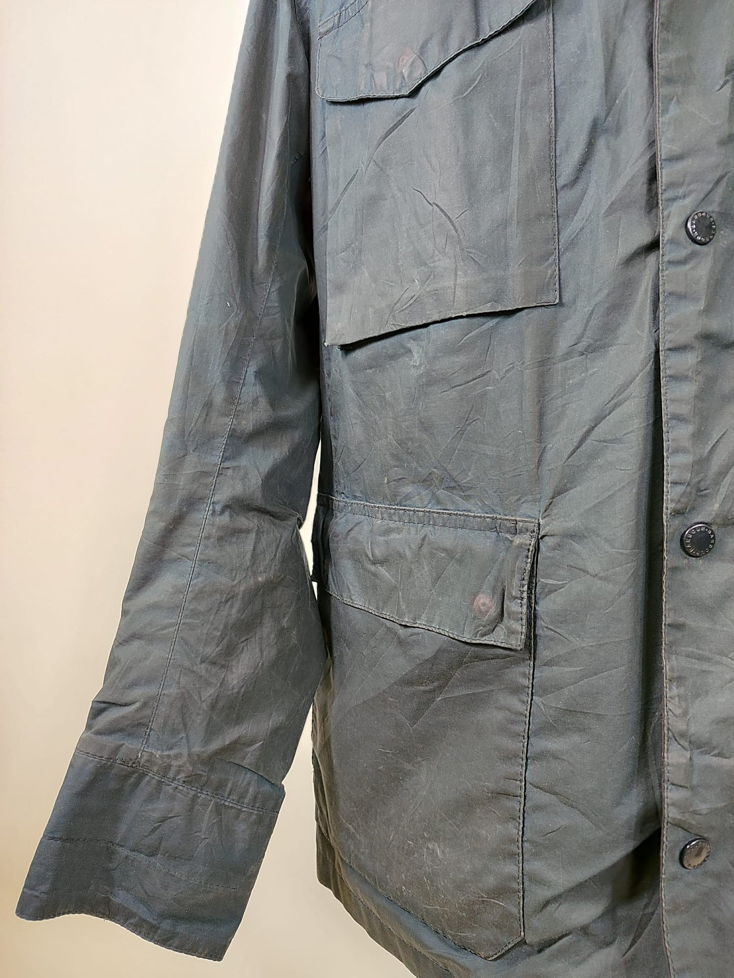 Giacca da uomo blu Tailored Sapper cerato taglia XL - Man Navy wax Sapper jacket size XL