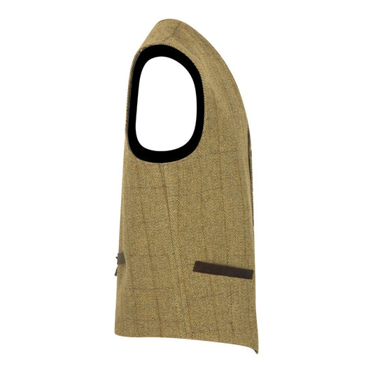 Gilet nuovo da uomo in tweed verde chiaro con bottoni - Derby Tweed Alcott Waistcoat Light Sage